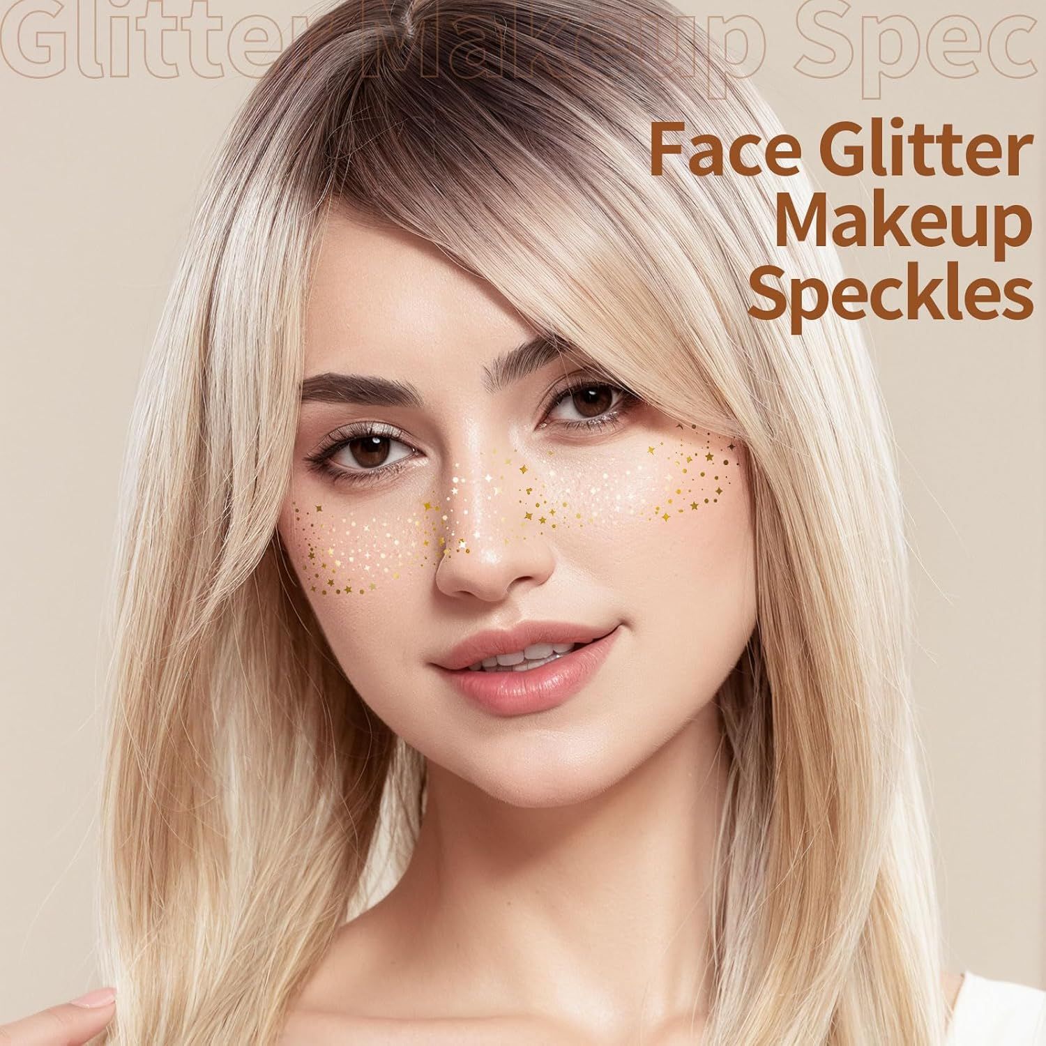 6PCS Glitter reckles ace, Glitter Makeup Speckles. Makeup Patches, ace Speckles or Women, (Gold) - Image 6