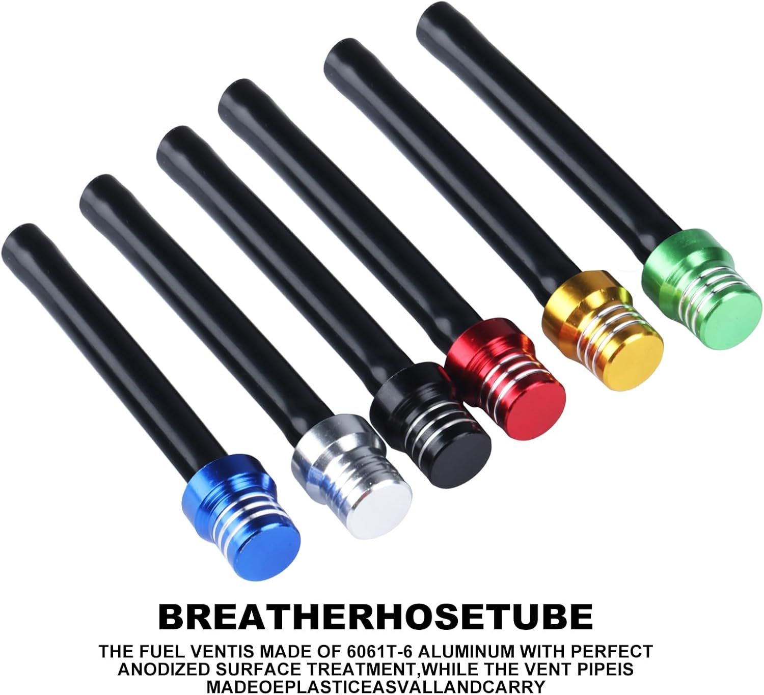 6 pcs Motorcycle Breather Hose Gas uel Tank Cap Vent, Motorcycle Gas Cap Vent Hose Tube, Aluminum Universal Breathing Tube its All O-Road Motorcycles ATVs, its Pit Dirt Bike - Image 5