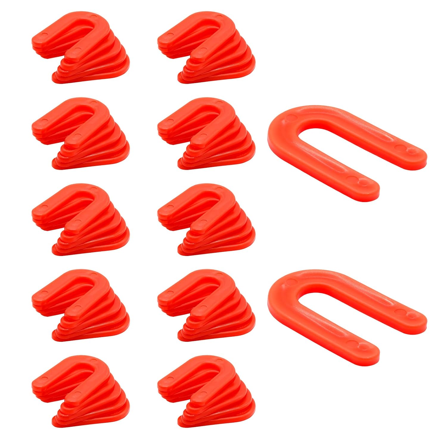 Biaungdo 50 Pcs Horseshoe Shim Tile Spacers, 1/8 Inch U Shape Tile Spacers Plastic Shims Structural Shims for Leveling, Red - Image 1