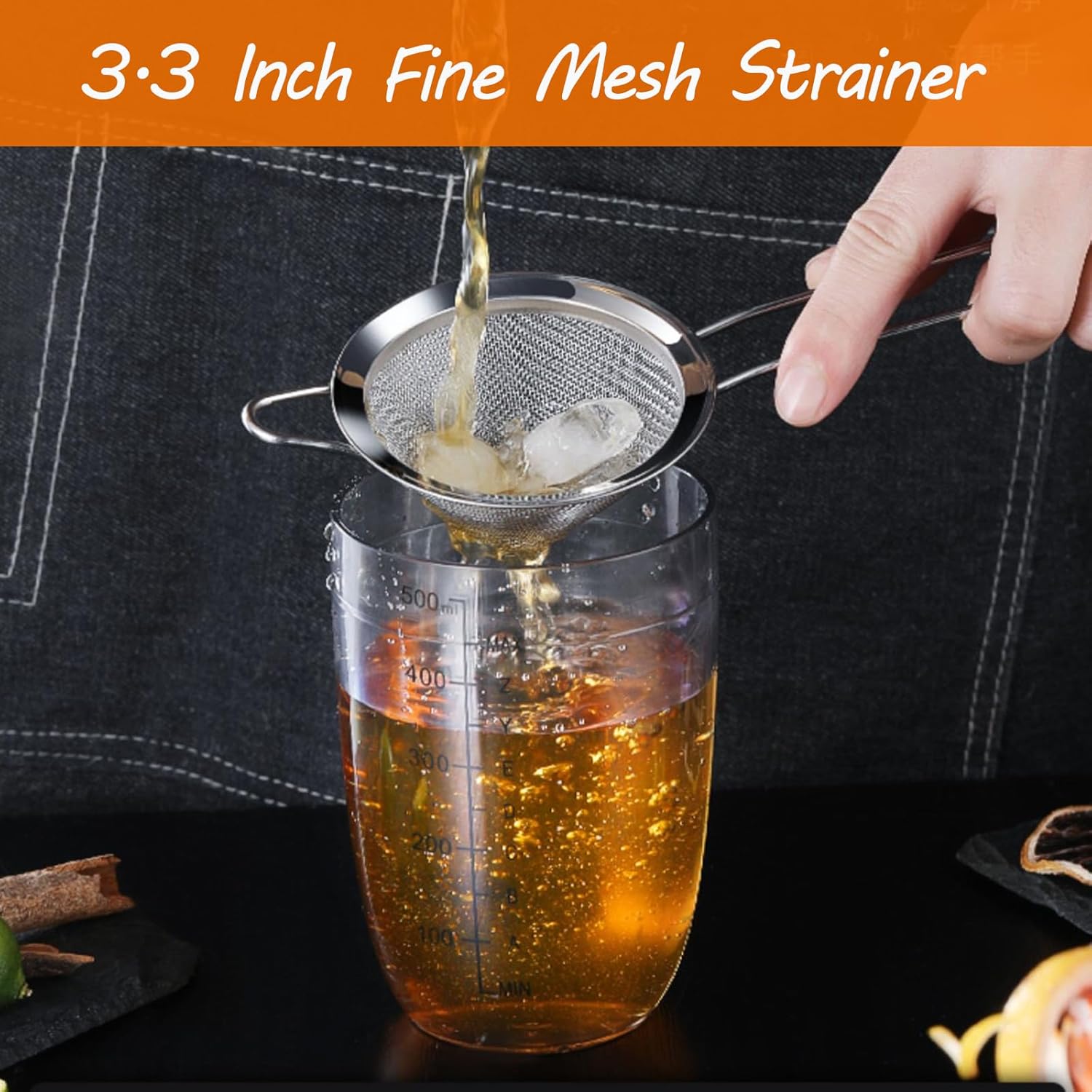 Biaungdo 2 Pcs 8.5 cm/3.3 Inch Fine Mesh Strainer, Stainless Steel Tea Strainer Conical Mesh Strainers Sieve for Cocktail, Coffee, Food, Noodles, Tea Filter(Small) - Image 6
