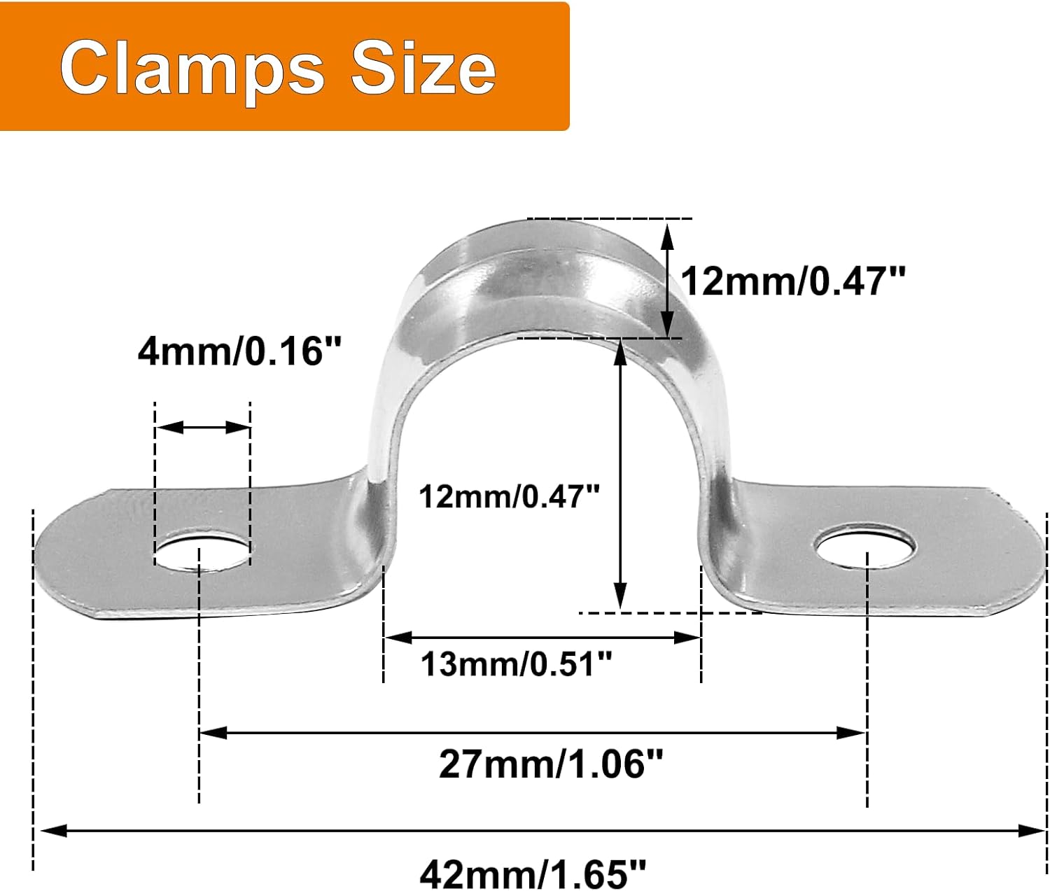 Biaungdo 30 Pcs M12 Rigid Pipe Strap, 1/2