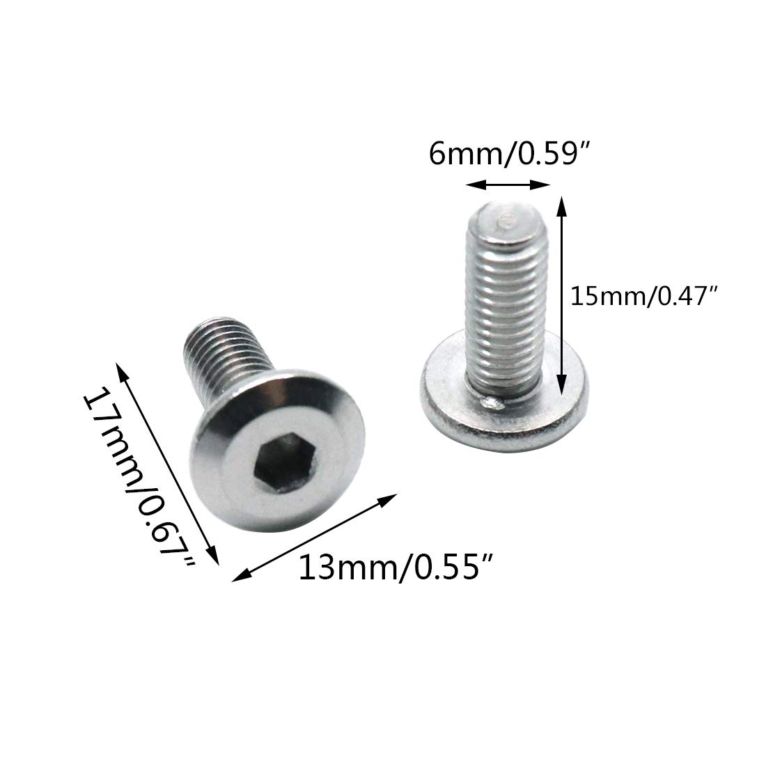 Biaungdo M6x15mm Stainless Steel Flat Head Hex Socket Cap Bolts Screws Countersunk Connector Fastener,Pack of 30 - Image 3