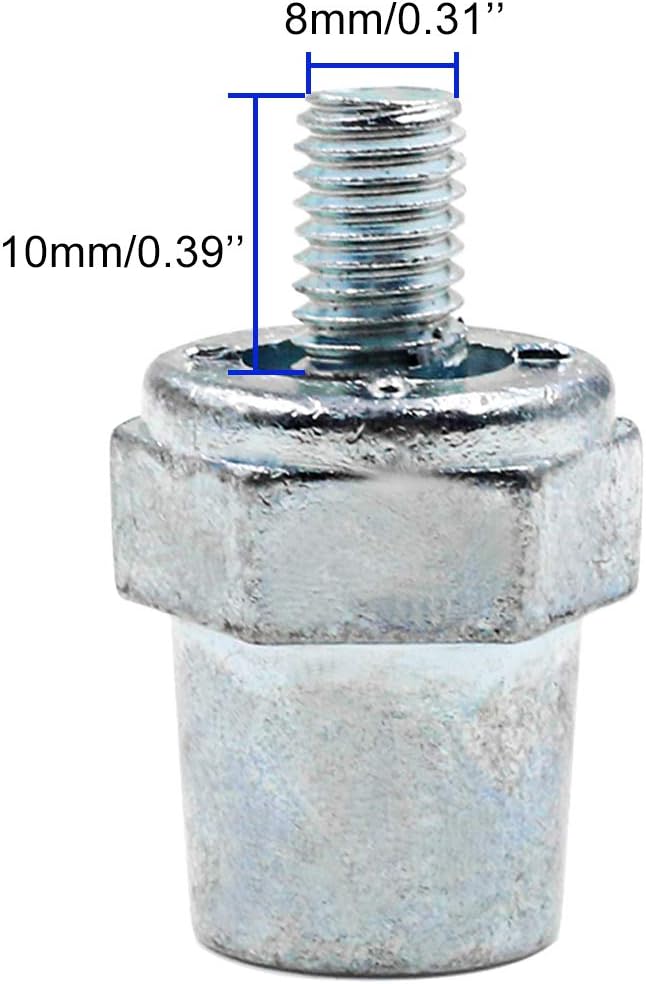 Biaungdo One Pair Zinc Alloy Battery Side Terminal Charging Posts Fit 8mm Positive (+) or Negative (-) Battery Cable terminals - Image 2