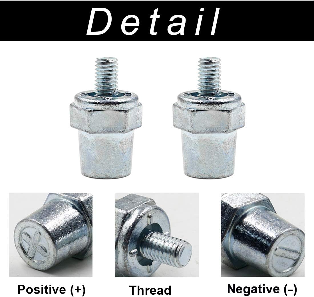 Biaungdo One Pair Zinc Alloy Battery Side Terminal Charging Posts Fit 8mm Positive (+) or Negative (-) Battery Cable terminals - Image 5