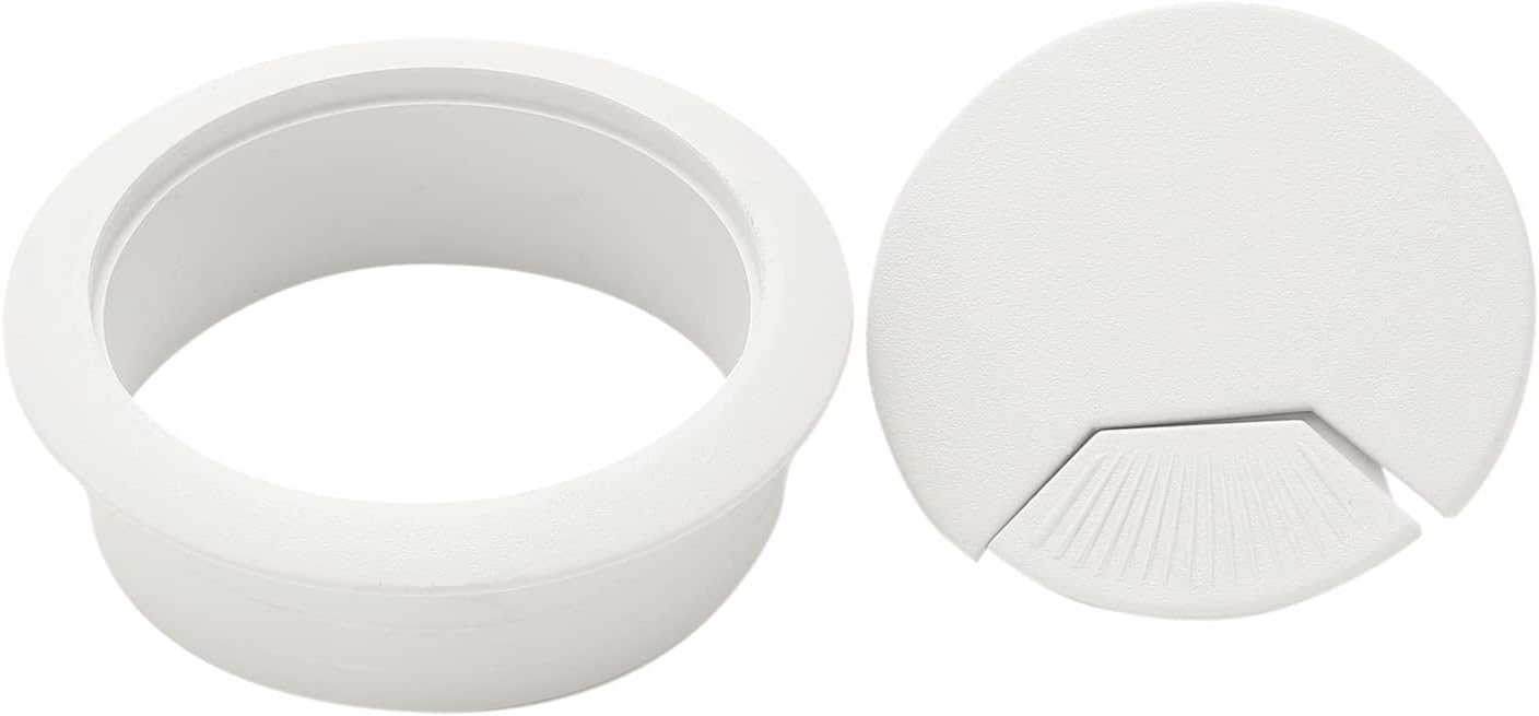 Biaungdo 5 Pcs 2 Inch Desk Grommet, Wire Cable Cord Hole Cover Grommet Cable Cord Organizer for Home, Office, White - Image 5