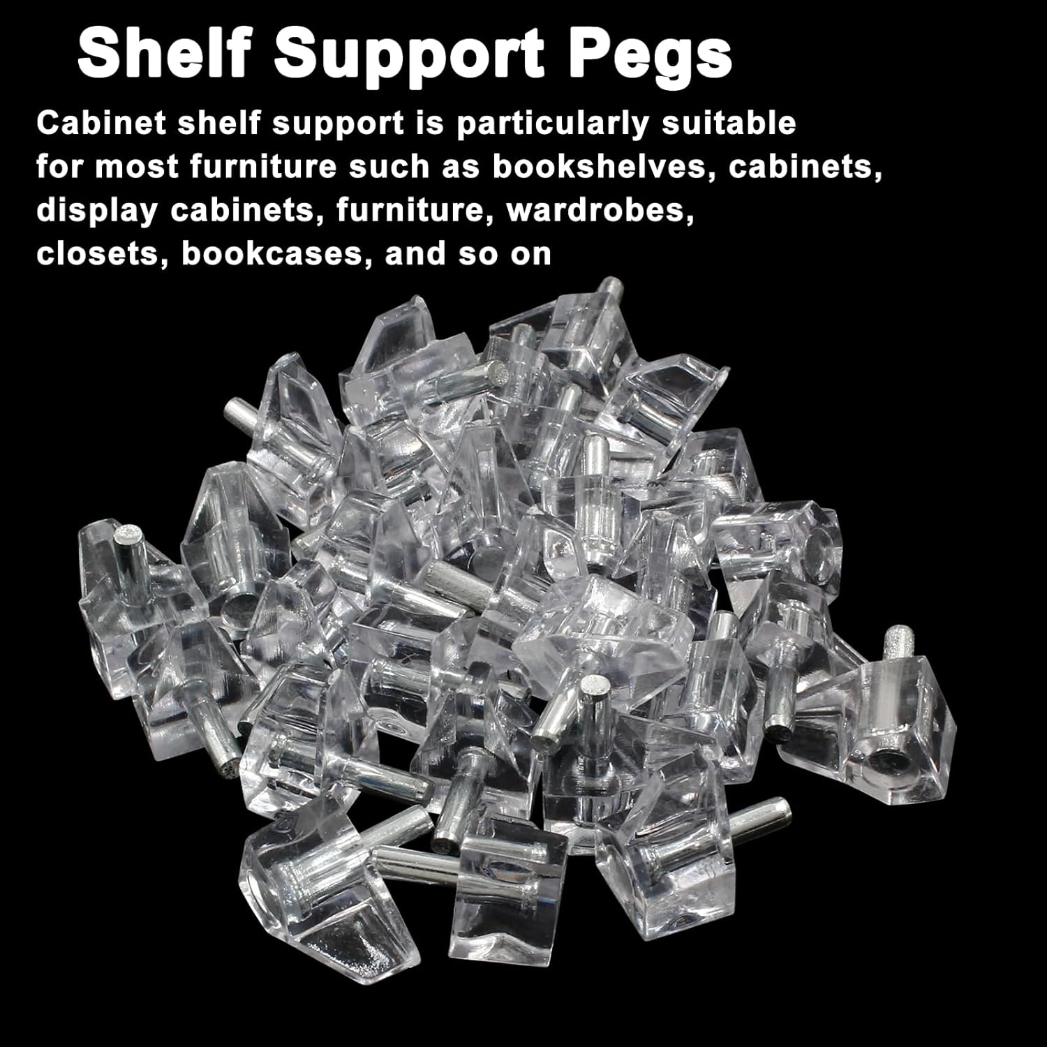 Biaungdo Clear Shelf Support Pegs, 30 Pcs 3mm Plastic Shelf Pins Small Cabinet Shelf Pegs Shelf Holder Pins Bracket Replacement Pegs Cabinet Shelf Clips for Kitchen Furniture Book Shelves Cupboard - Image 4
