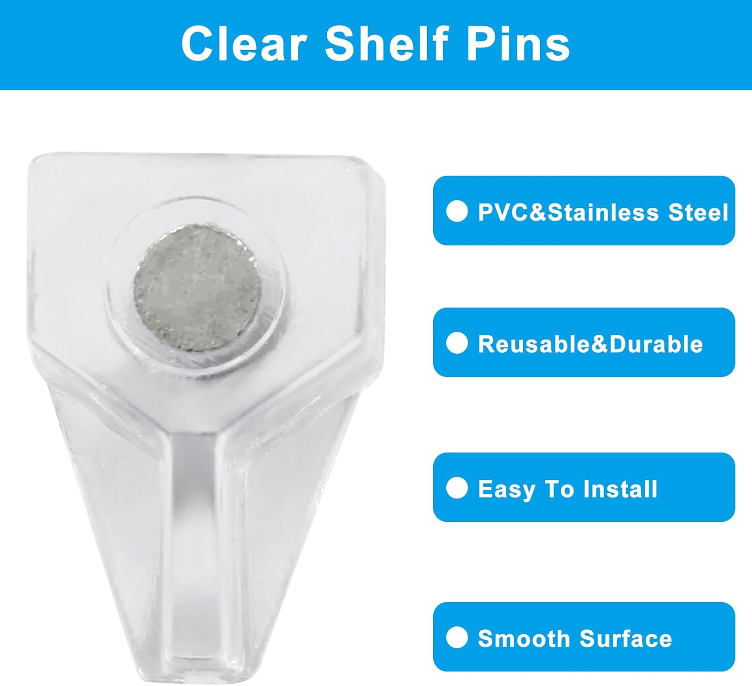 Biaungdo Clear Shelf Support Pegs, 30 Pcs 3mm Plastic Shelf Pins Small Cabinet Shelf Pegs Shelf Holder Pins Bracket Replacement Pegs Cabinet Shelf Clips for Kitchen Furniture Book Shelves Cupboard - Image 5