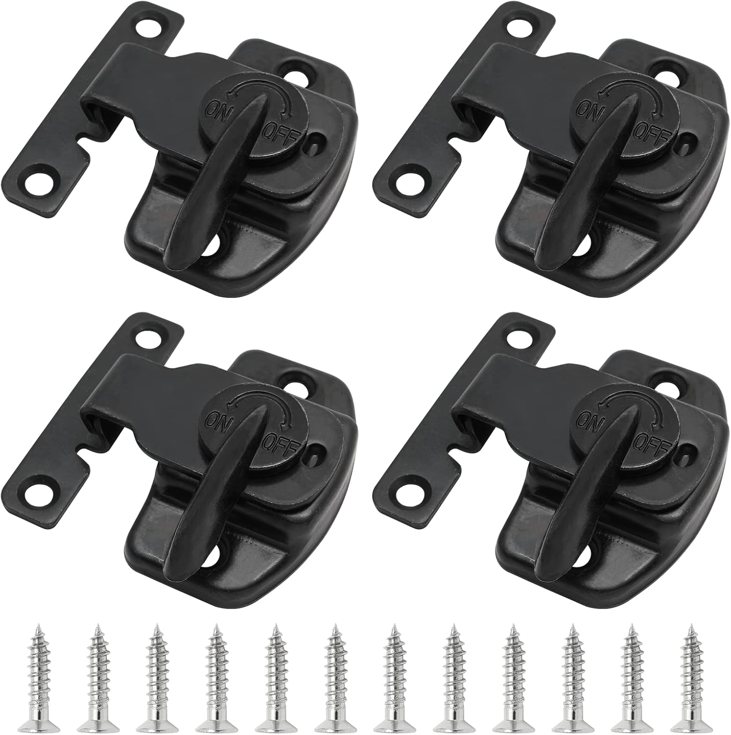 Biaungdo 4 Pieces Metal Dining Table Locks Dining Training Table Buckles Latches Table Connectors Leaf Latch Hardware Accessories(Black) - Image 1