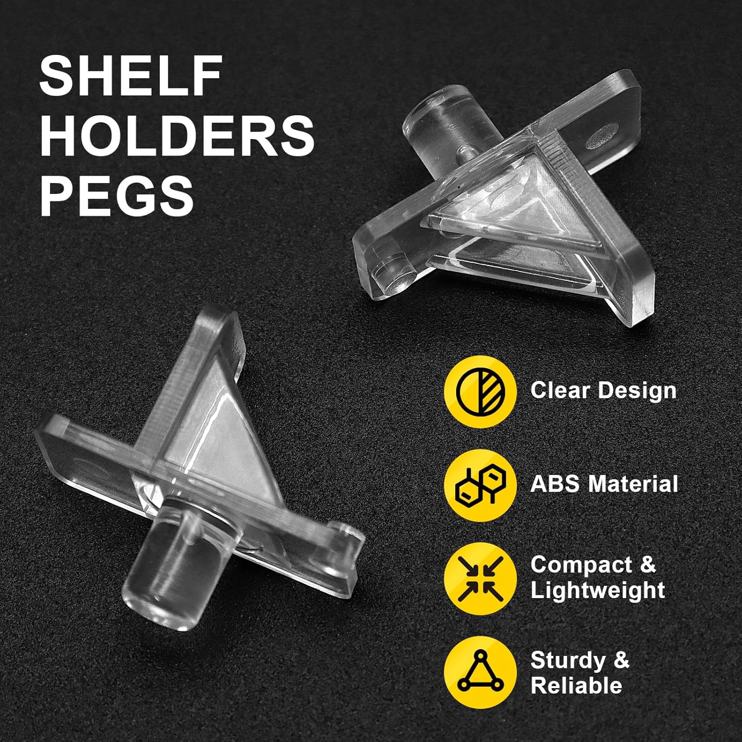 Biaungdo 25 Pcs Shelf Support Pegs, 1/4 Inch Clear Cabinet Shelf Pins Plastic Cabinet Shelf Pegs Clips for Kitchen Furniture Bookcase Closet Cabinets Furniture - Image 4