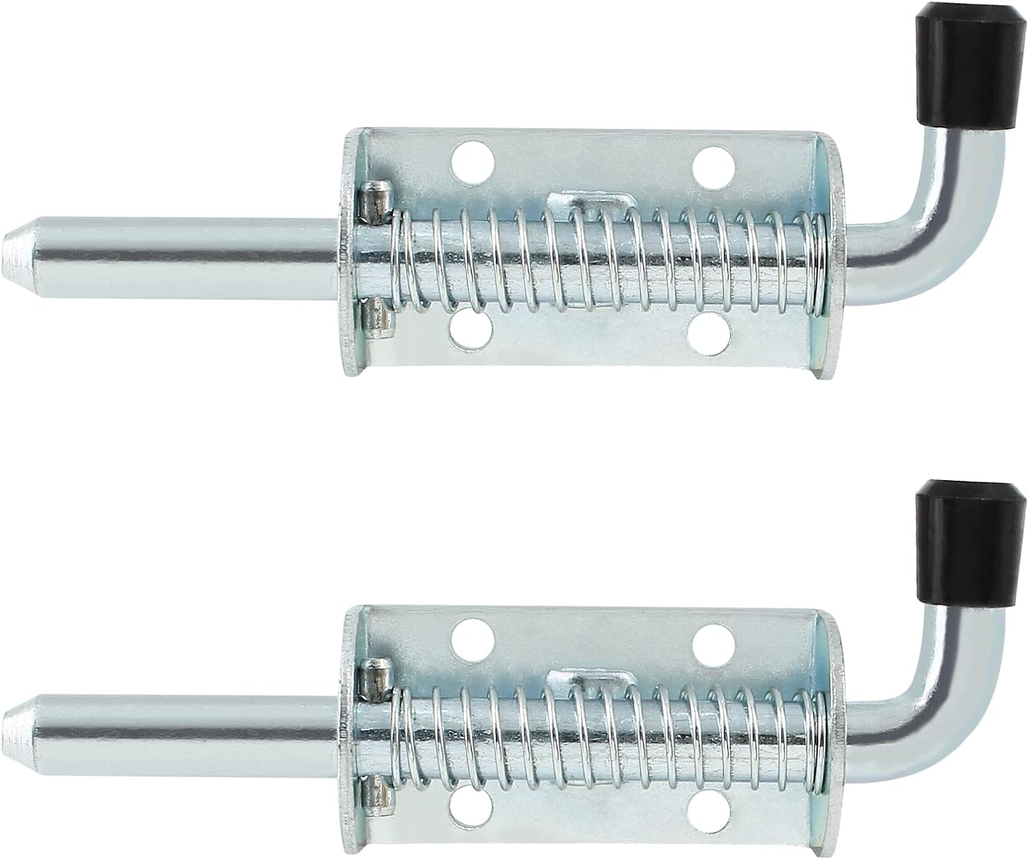 Biaungdo 2 Pcs 5 Inch Spring Loaded Latch Pin, Heavy Duty Carbon Steel Barrel Bolt Latch, Sliding Door Lock for Utility Trailer Gate, Cabinets - Image 7