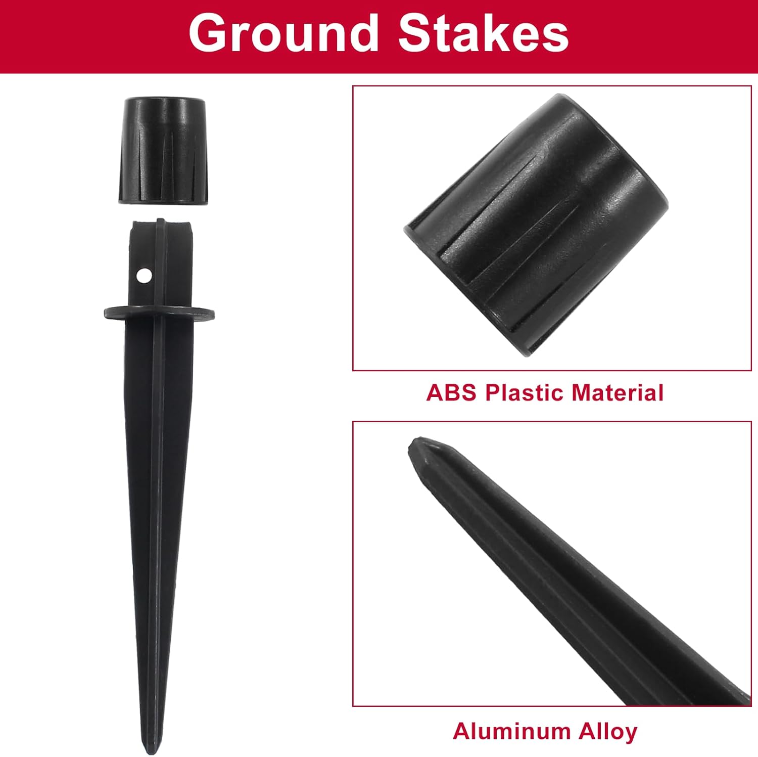 Biaungdo 6 Pack Metal Stakes, 5.3 Inch Solar Light Replacement Stakes, Black Outdoor Ground Stake for Yard Landscape Garden Pathway Patio Lamps Pole - Image 4
