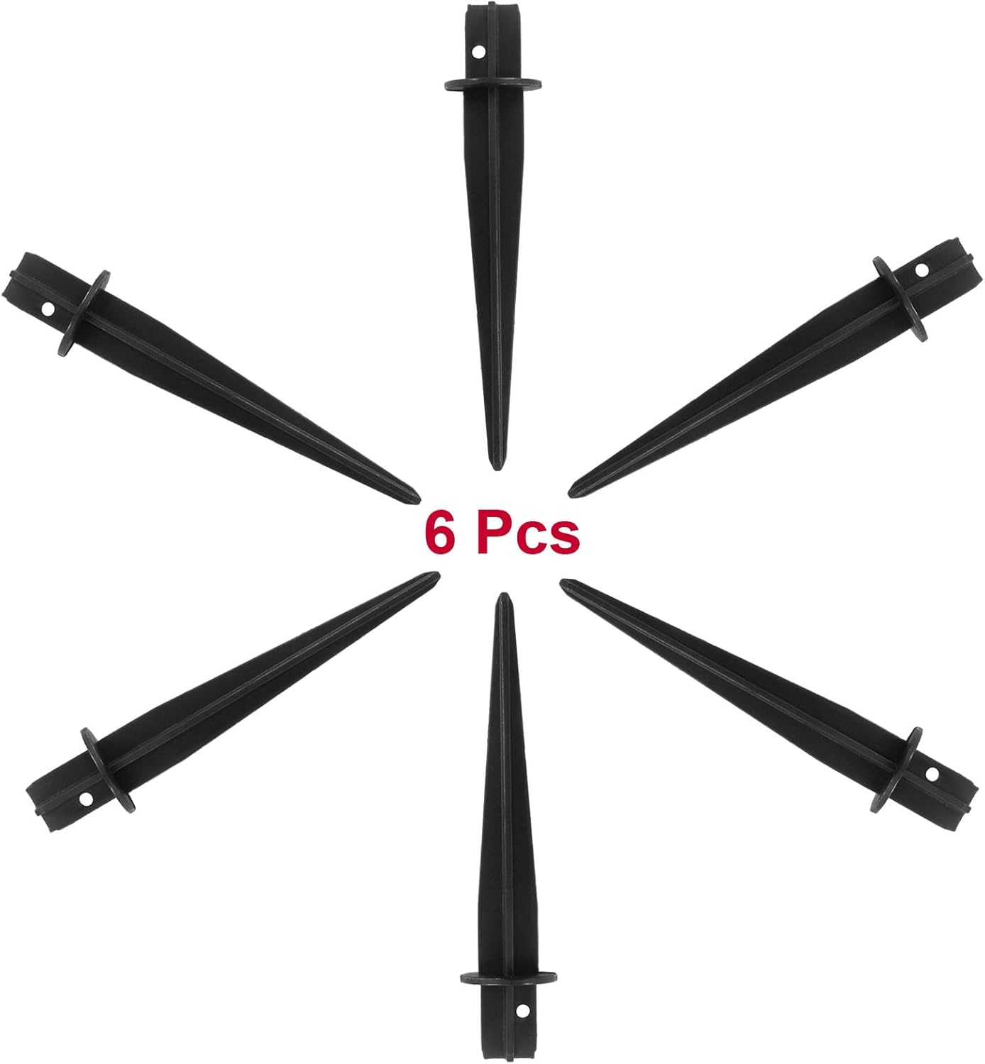 Biaungdo 6 Pack Metal Stakes, 5.3 Inch Solar Light Replacement Stakes, Black Outdoor Ground Stake for Yard Landscape Garden Pathway Patio Lamps Pole - Image 6