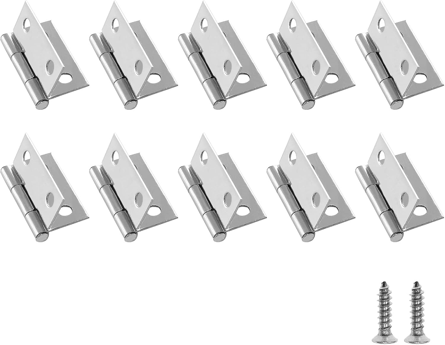 Biaungdo 10 Pack 1 Inch Butt Hinge, Stainless Steel Folding Butt Hinges, Cabinet Mini Hinges Small Box Hinges Door Hinge Rectangle - Image 1