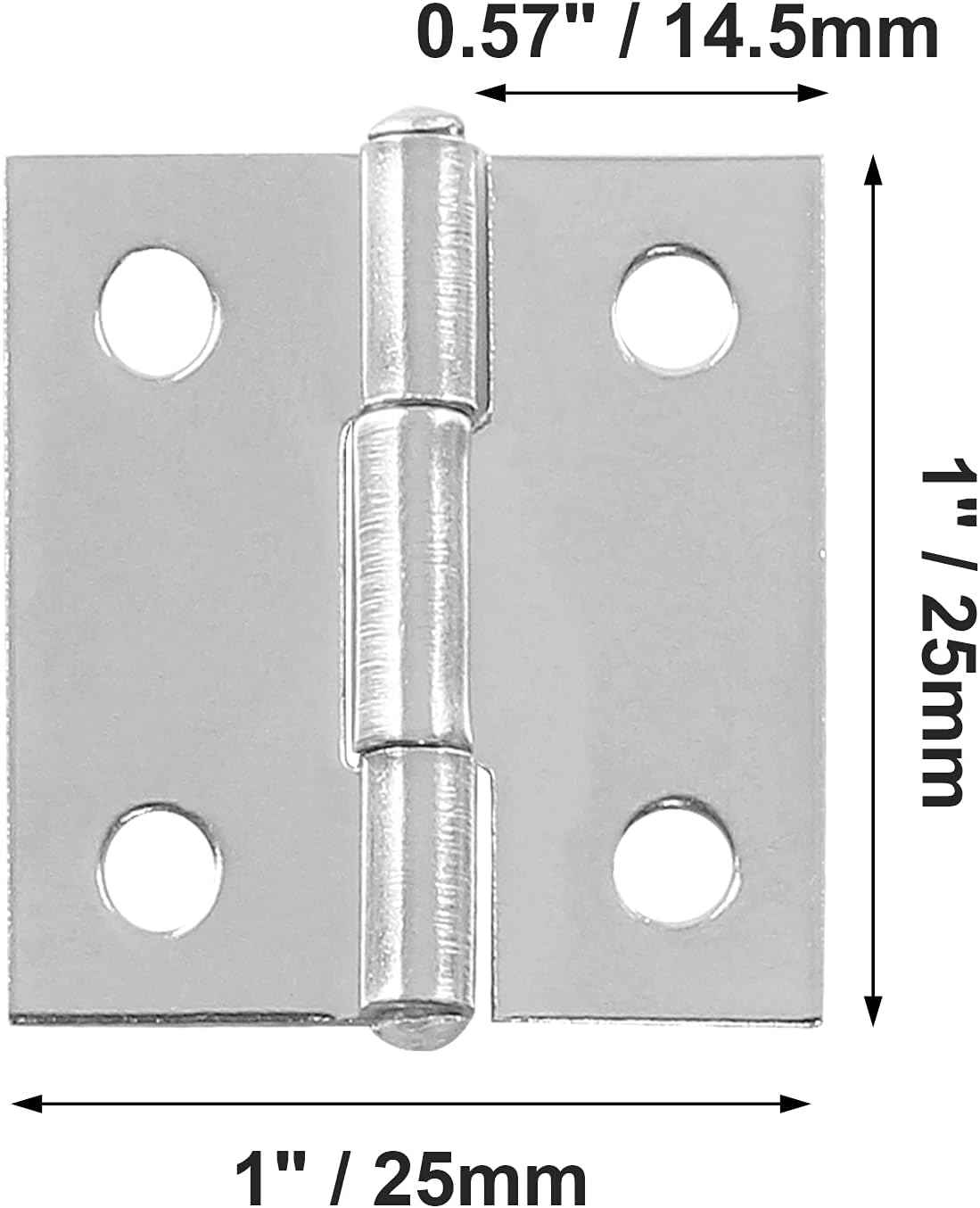Biaungdo 10 Pack 1 Inch Butt Hinge, Stainless Steel Folding Butt Hinges, Cabinet Mini Hinges Small Box Hinges Door Hinge Rectangle - Image 2