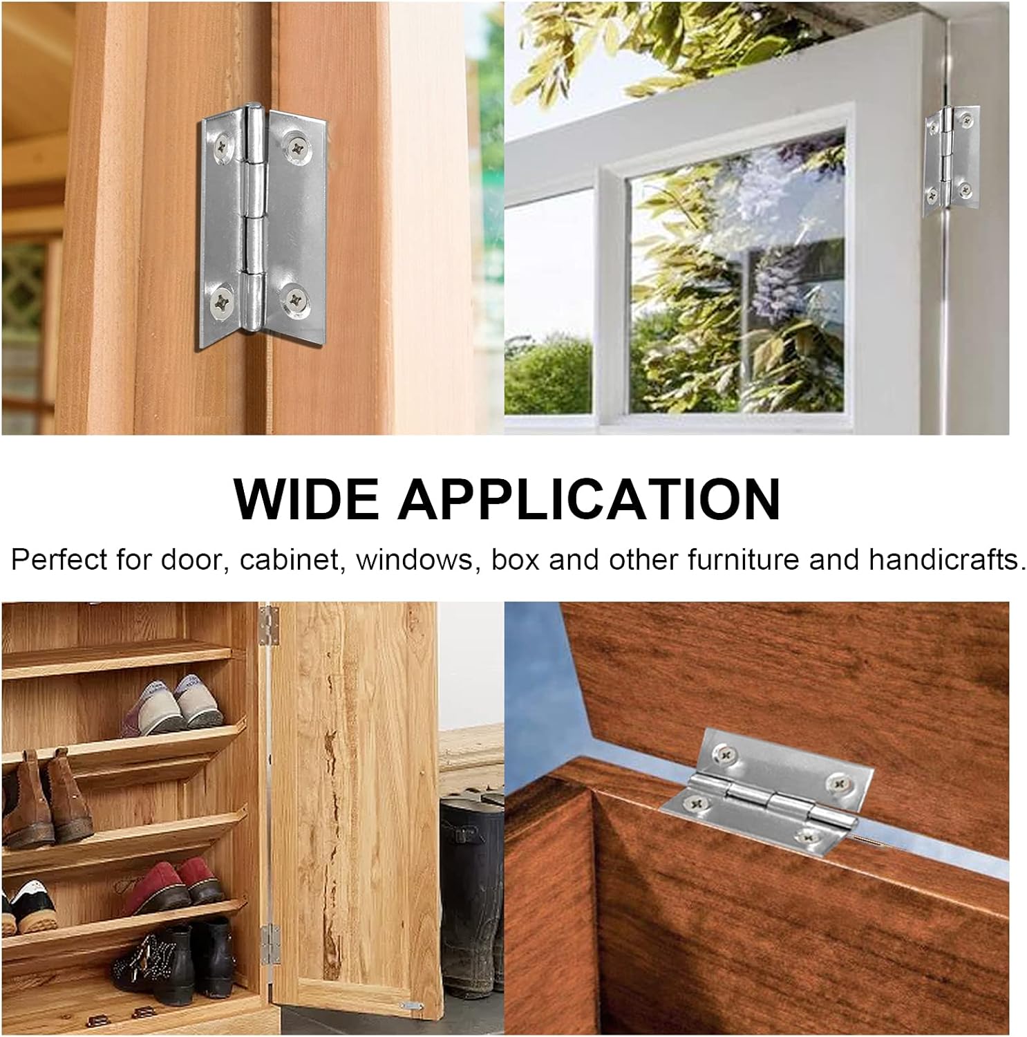 Biaungdo 10 Pack 1 Inch Butt Hinge, Stainless Steel Folding Butt Hinges, Cabinet Mini Hinges Small Box Hinges Door Hinge Rectangle - Image 7