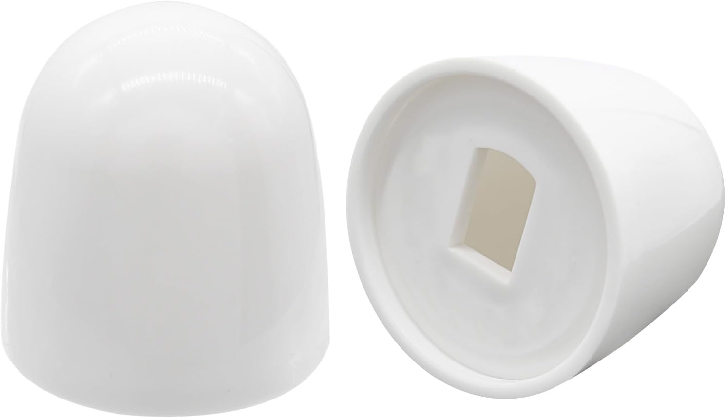 Biaungdo 2 Pcs Universal Tall Toilet Bolt Caps, White Plastic Toilet Floor Caps with Washers Round Push-On Bottom Toilet Bowl Bolt Caps Covers for Home, Office(37mm Height) - Image 1