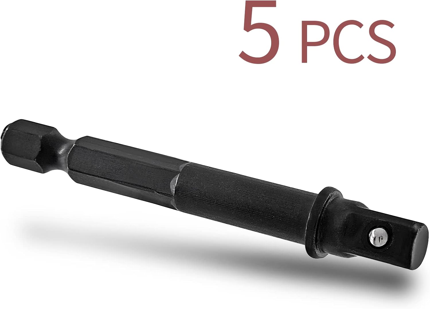 Biaungdo Square Socket Bit Adapter, 5 Pcs 1/4 Hex Impact Socket Extension Socket Driver Bits Set Impact Socket Adapter for Automotive DIY Drills(1/4 Hex Shank, Black) - Image 2