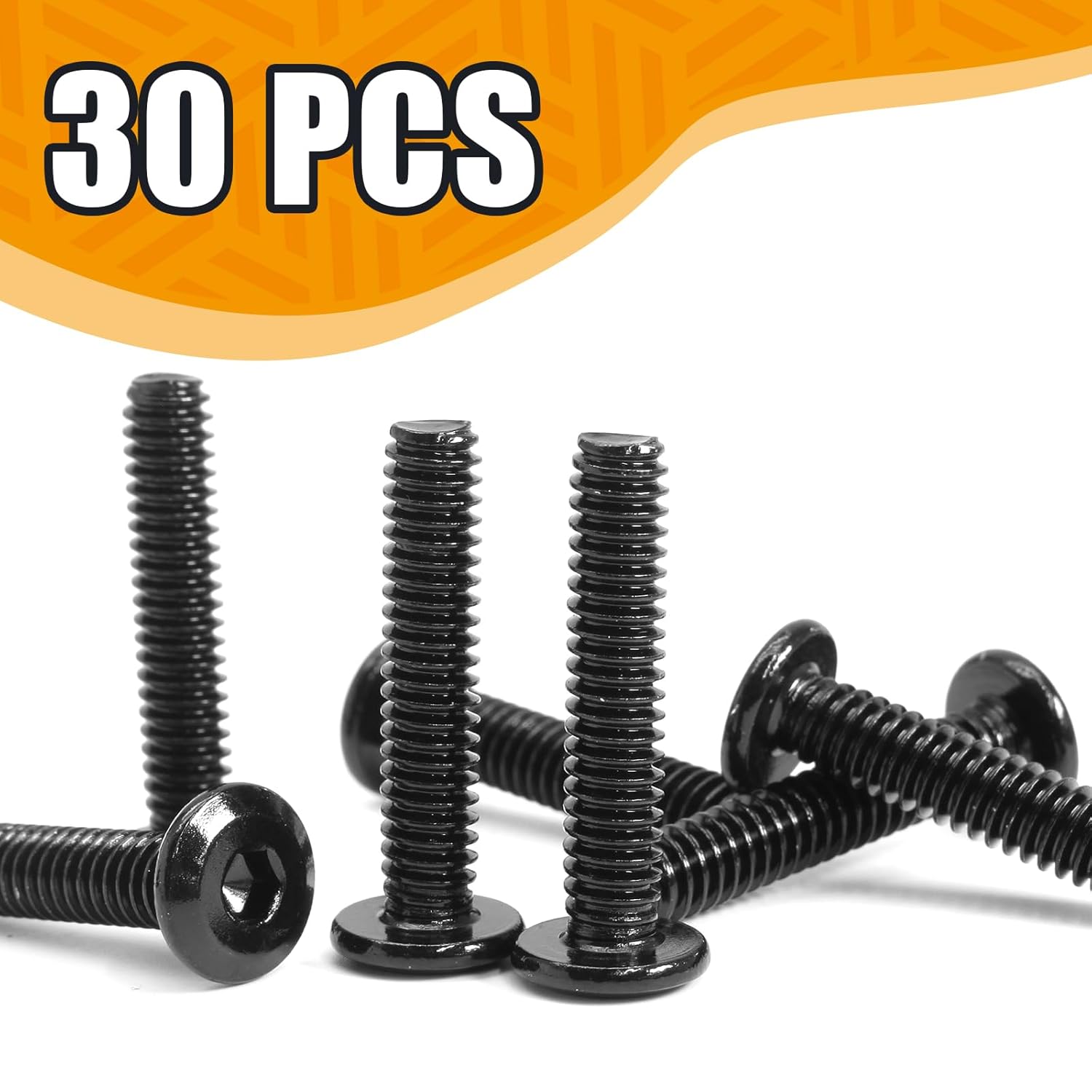 Biaungdo 30 Pcs Flat Head Allen Bolts, 1/4-20 x 1-1/4 Inch Black Carbon Steel Socket Cap Screws for Furniture - Image 3