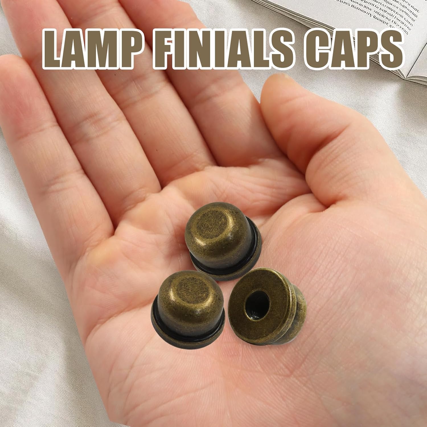Biaungdo 2 Pack Metal Lamp Finial Cap Knob, Lamp Shade Screw Cap Top Lamps Decoration for Lamps Shade Holder, 1/4-27 Inch, Bronze - Image 2