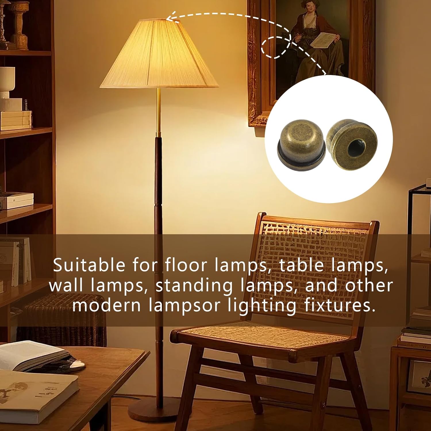 Biaungdo 2 Pack Metal Lamp Finial Cap Knob, Lamp Shade Screw Cap Top Lamps Decoration for Lamps Shade Holder, 1/4-27 Inch, Bronze - Image 5