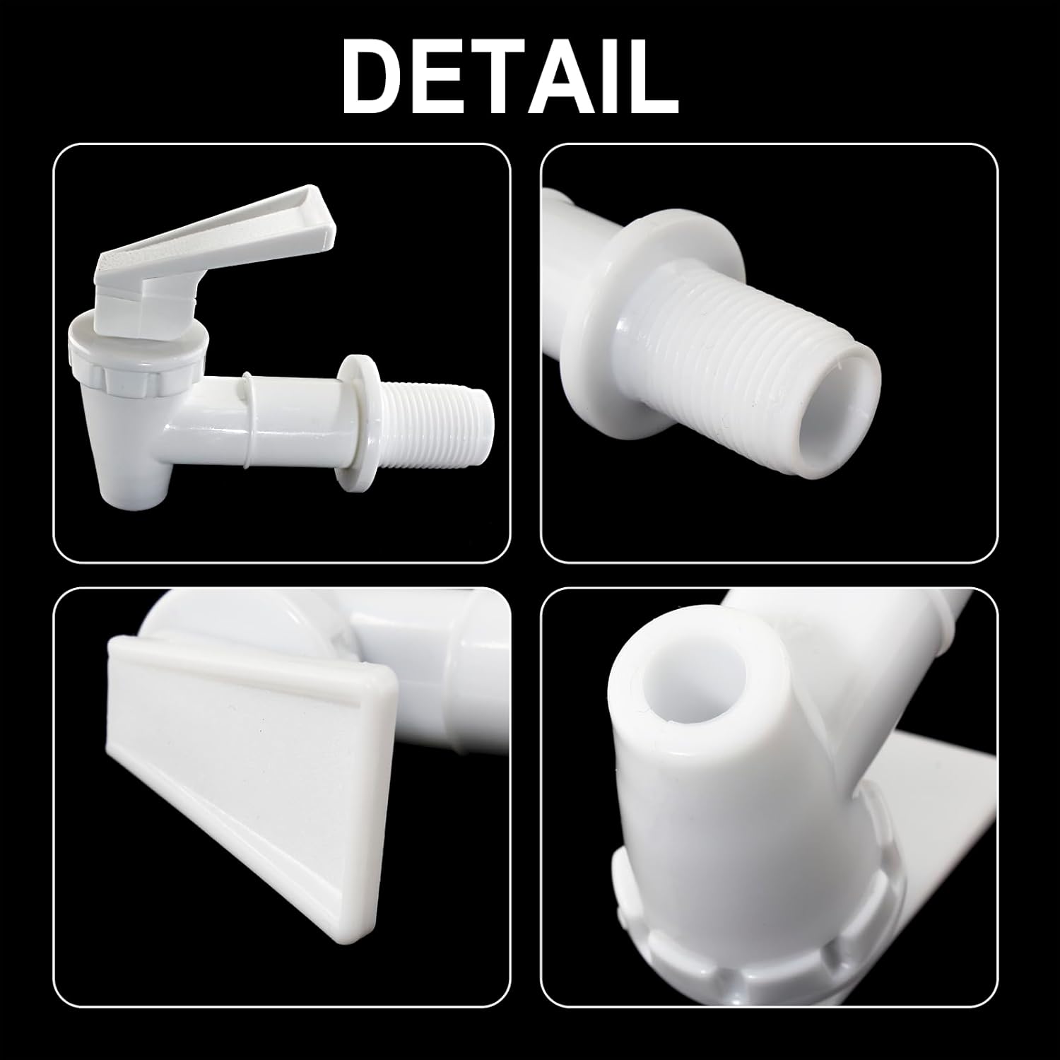 Biaungdo Replacement Water Cooler Faucet Bottle Jug, 2 Sets BPA-Free Plastic Water Spigot Spout Beverage Water Crock Dispenser Tap Set Lever Beverage Pour Dispenser Valve(Milky White) - Image 3