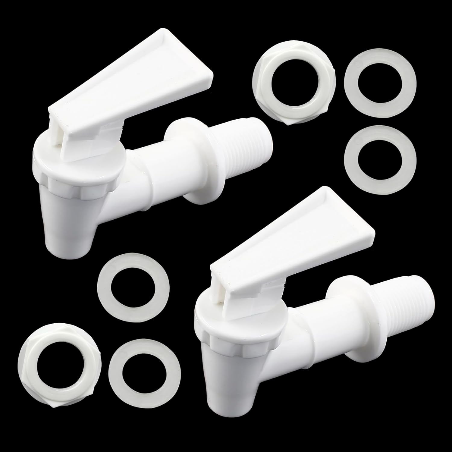 Biaungdo Replacement Water Cooler Faucet Bottle Jug, 2 Sets BPA-Free Plastic Water Spigot Spout Beverage Water Crock Dispenser Tap Set Lever Beverage Pour Dispenser Valve(Milky White) - Image 5