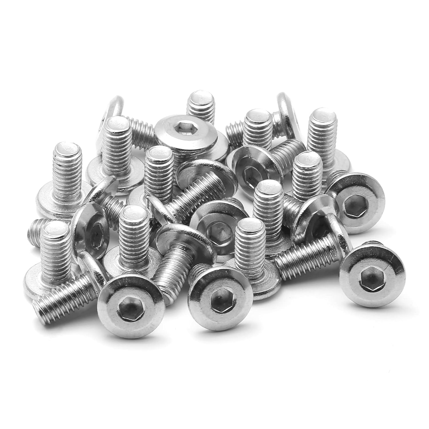 Biaungdo 30 Pcs M6x12mm Stainless Steel Flat Head Hex Socket Cap Bolts Screws Countersunk Connector Fastener - Image 1
