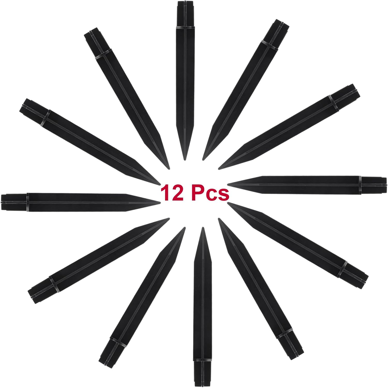 Biaungdo 12 Pcs Ground Spike, 8.25 Inch Black Reinforced Plastic Ground Spikes ABS Lights Replacement Stakes Yard Stakes for Solar Pathway Torch Garden Lights - Image 5