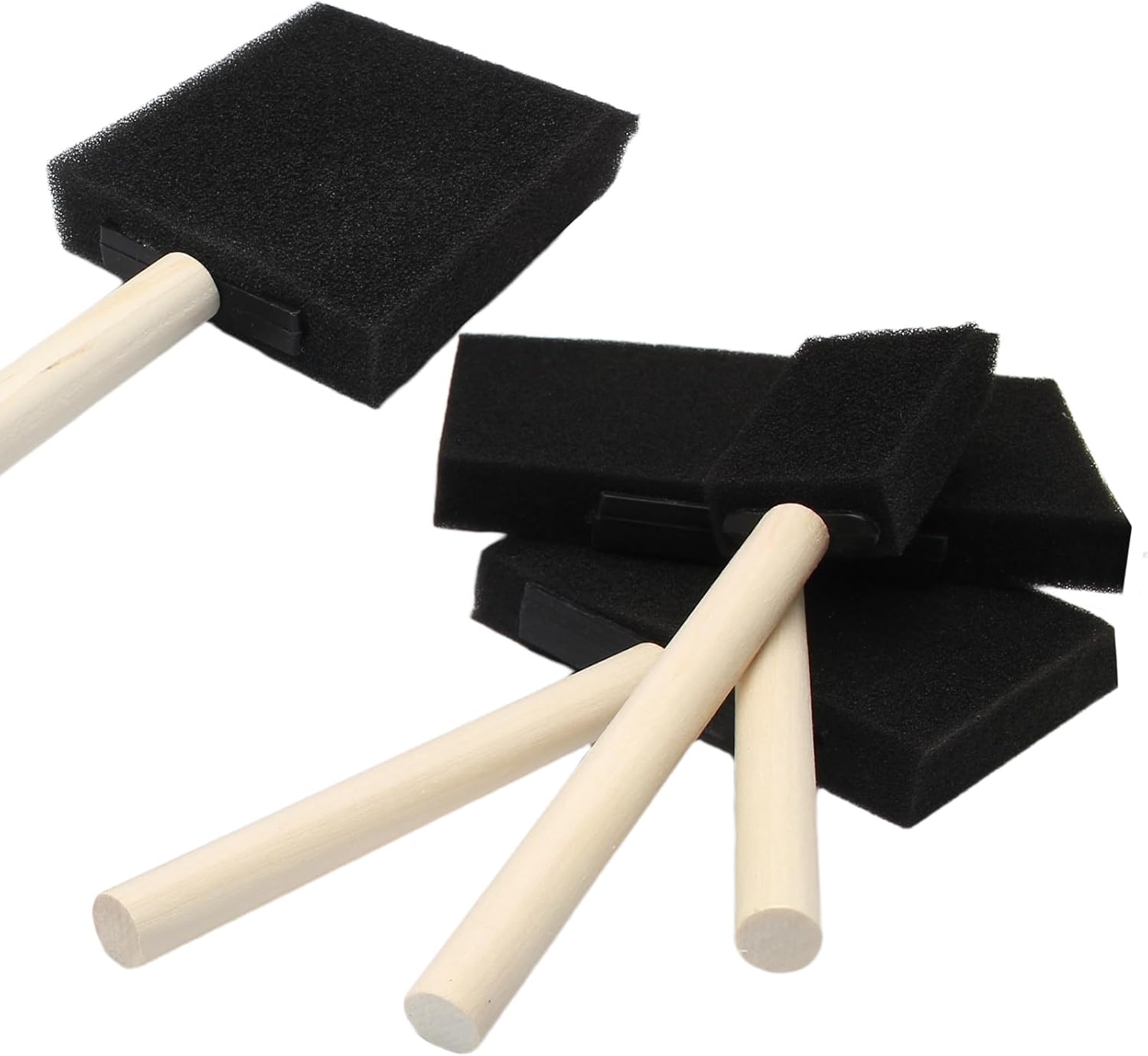 Biaungdo 4 Pcs 4 Sizes Foam Paint Brushes, Foam Sponge Brush for Painting, Sponge Paint Brushes with Wood Handle for Varnishes, Staining, DIY Crafting - Image 7