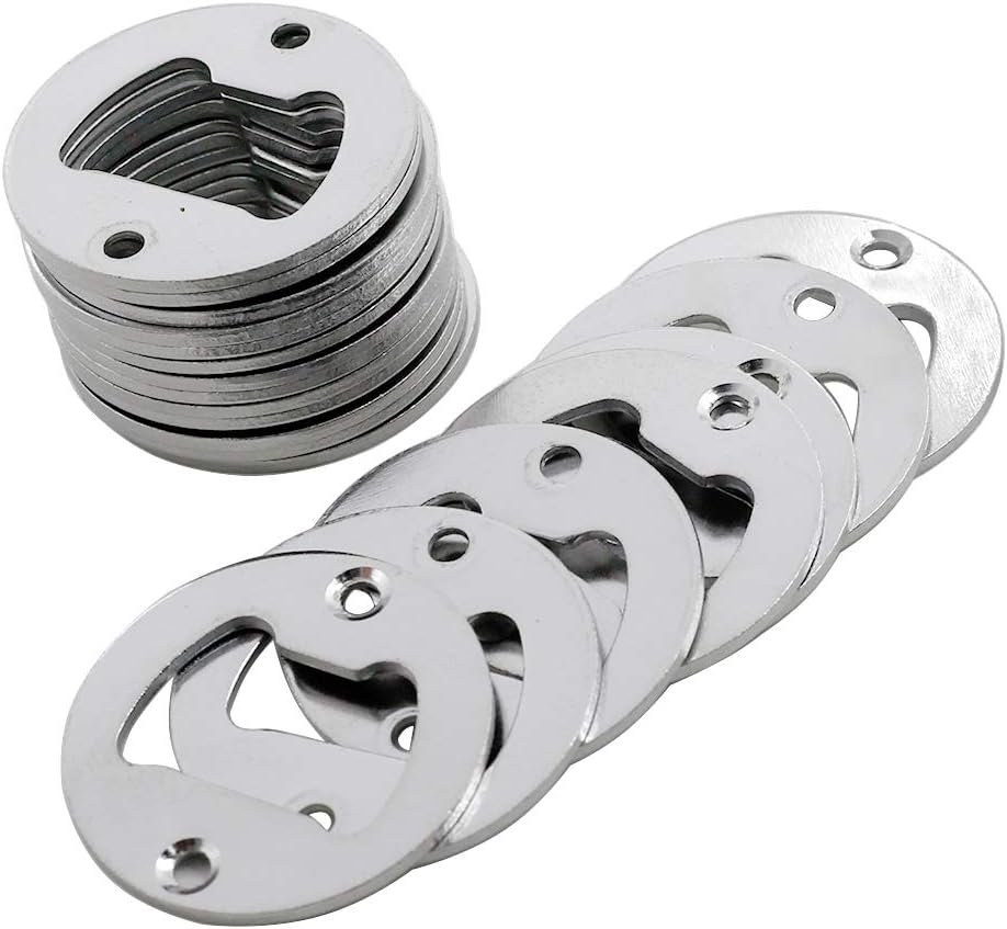 Biaungdo 20PCS 40mm Wall Mounted Bottle Opener Round Bottle Opener Inset with Screws for Beer Cap Coke Bottle - Image 1