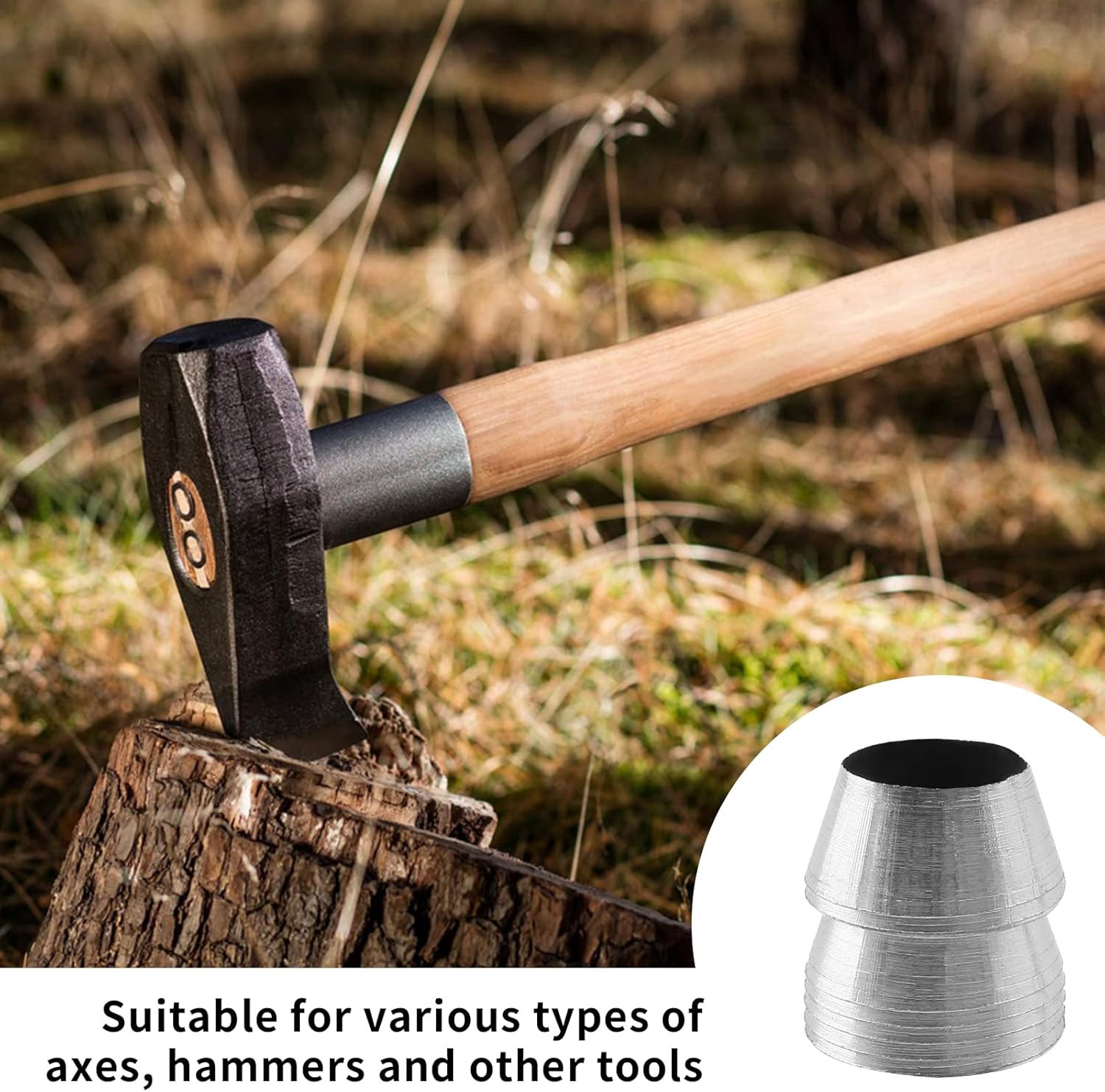 Biaungdo 7 Pc Safety Round Handle Wedges, Mauls Handle Kit for Hammer Axe Sledge (0.31