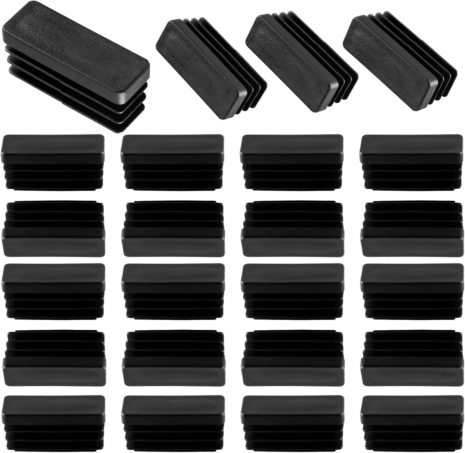 Biaungdo 24 Pack Rectangle Plastic Chair Leg Caps, 1/2