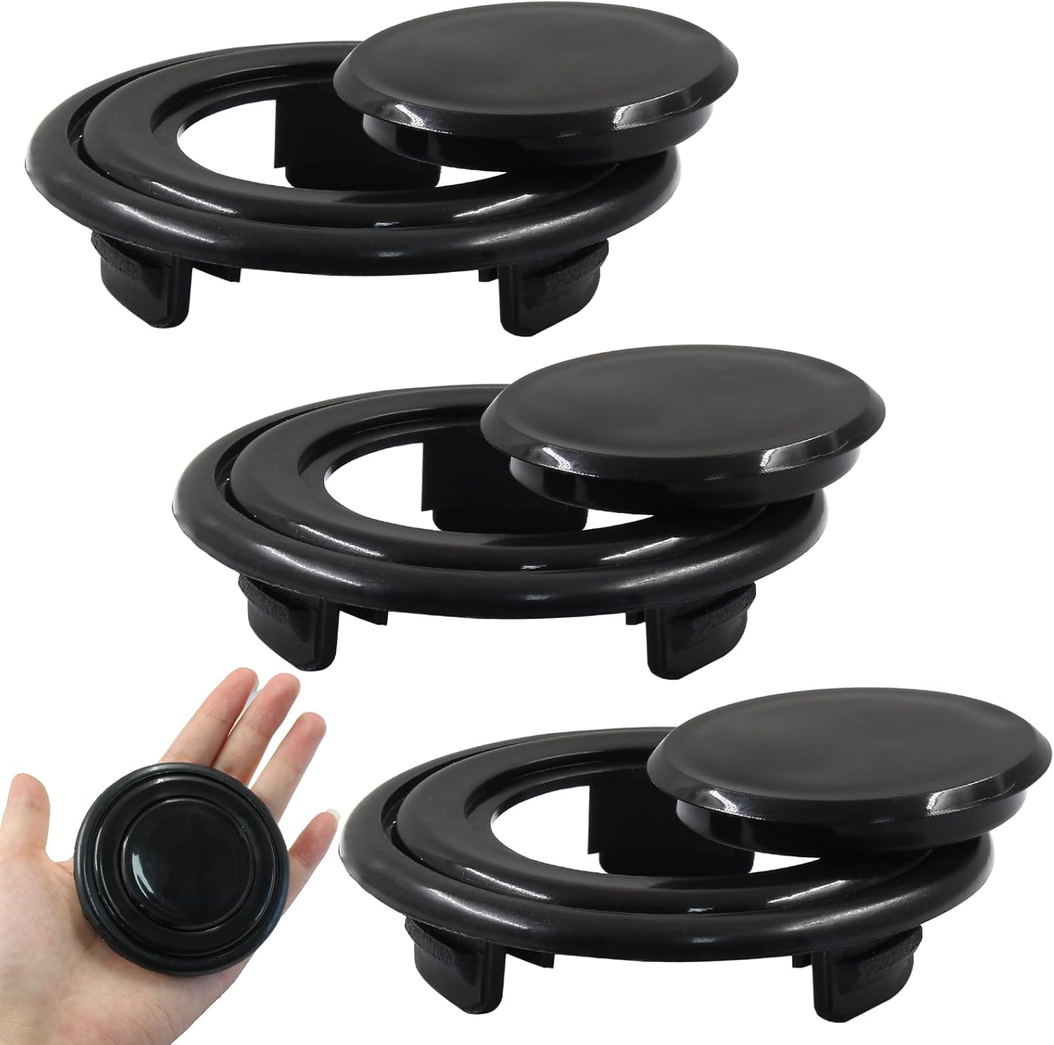 Biaungdo 2 Sets 3 Inch Outdoor Patio Table Umbrella Hole Ring and Cap Set, Standard Size Garden Beach Tablet Thicker Hole Ring Plug and Cap Set(Black, Compatible 32-48mm Umbrella Tube) - Image 7