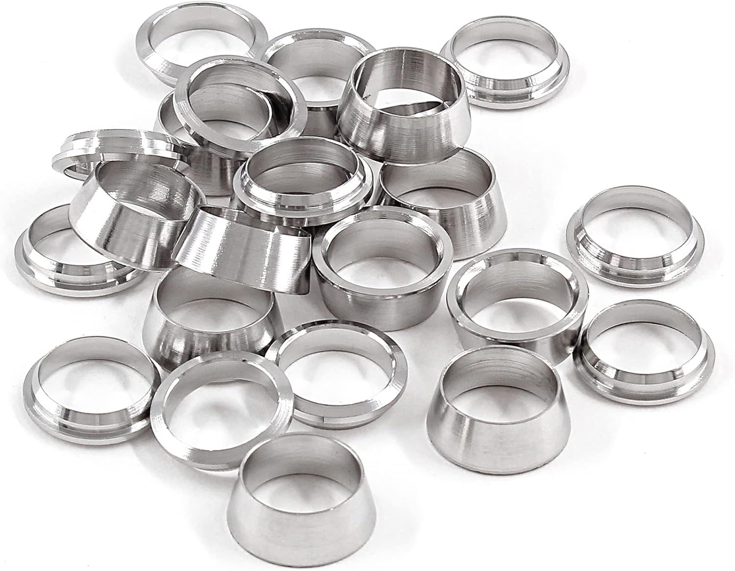 Biaungdo 12 Pairs Compression Fitting Ferrule Sleeve, 304 Stainless Steel 3/8