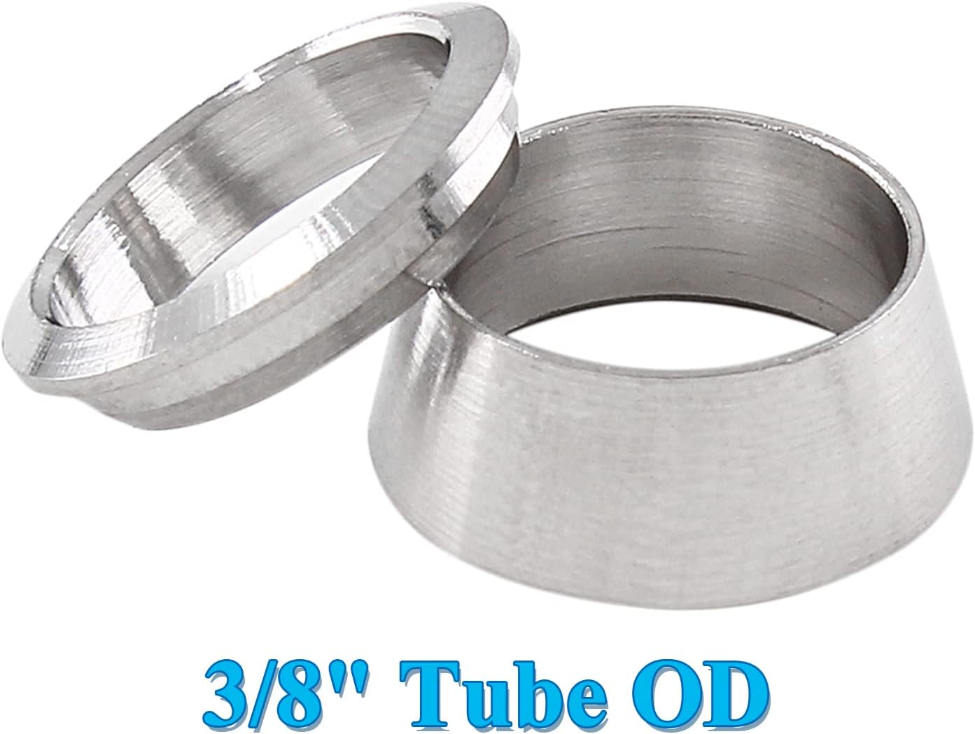 Biaungdo 12 Pairs Compression Fitting Ferrule Sleeve, 304 Stainless Steel 3/8