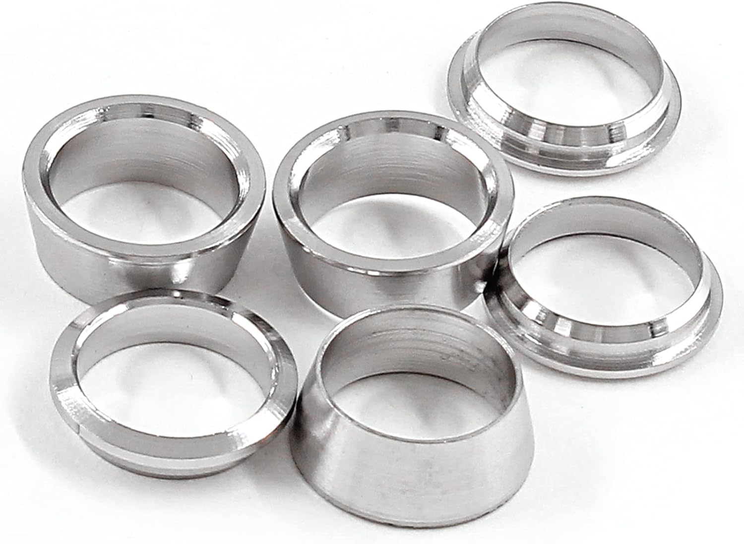 Biaungdo 12 Pairs Compression Fitting Ferrule Sleeve, 304 Stainless Steel 3/8
