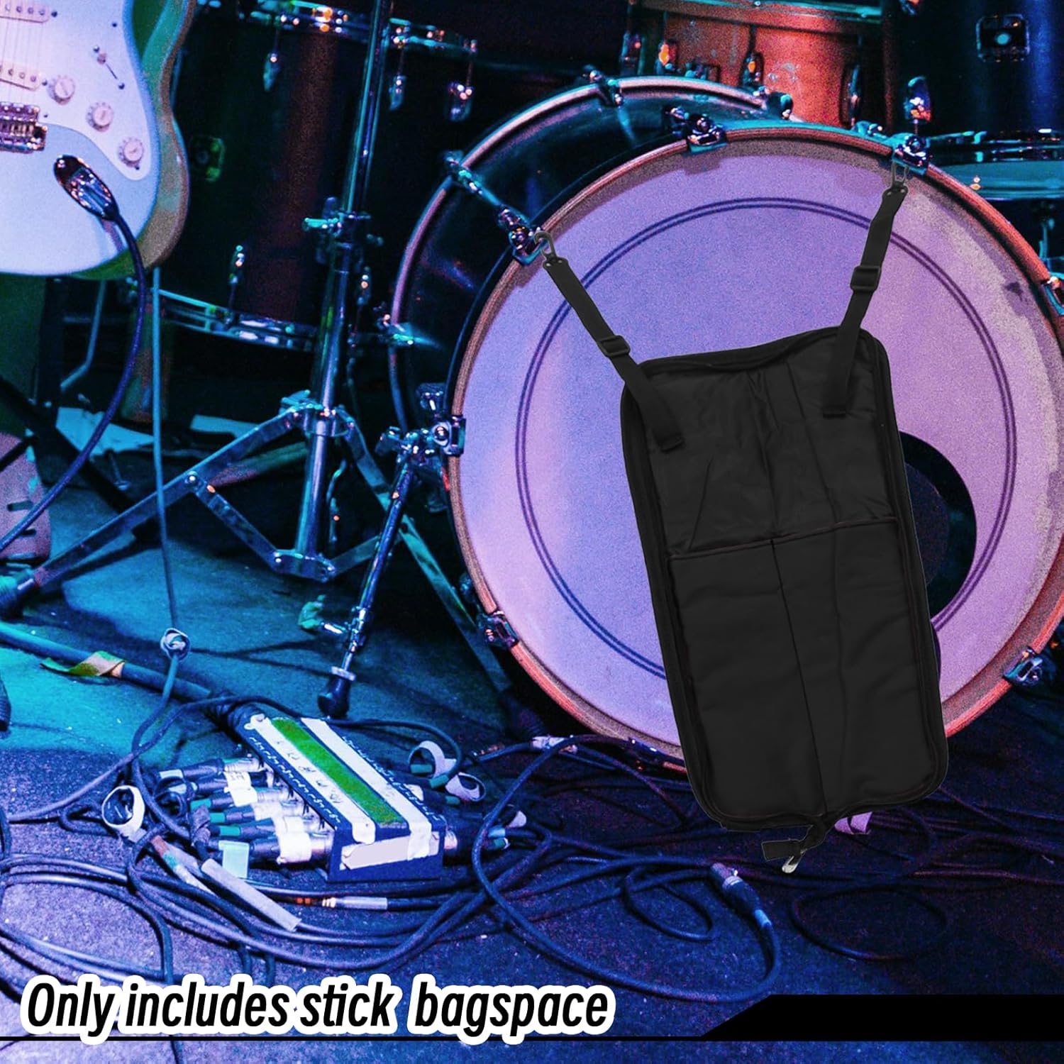 Biaungdo Drumstick Bag, Black Portable Drum Stick Bag, Small Drumstick Case Holder for Drum Mallets and Percussion Sticks - Image 6