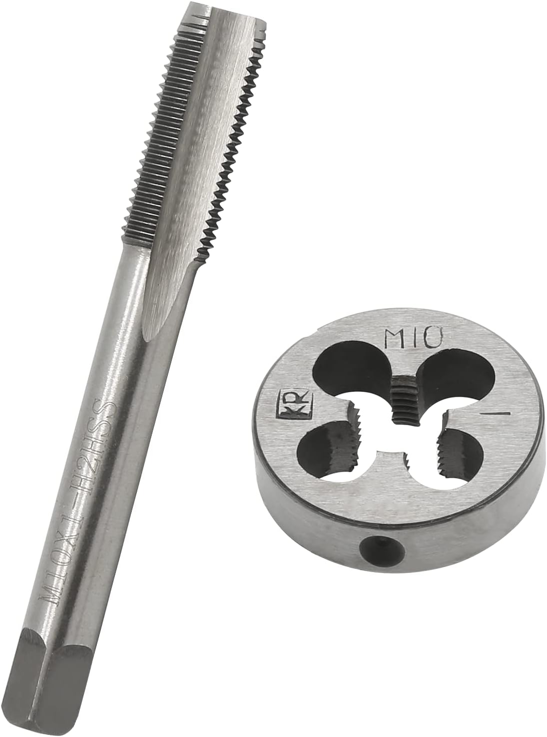 Biaungdo M10 x 1mm Tap and M10 x 1mm Die Metric Right Hand Thread, HSS Right Hand Thread Tap and Die Set - Image 1