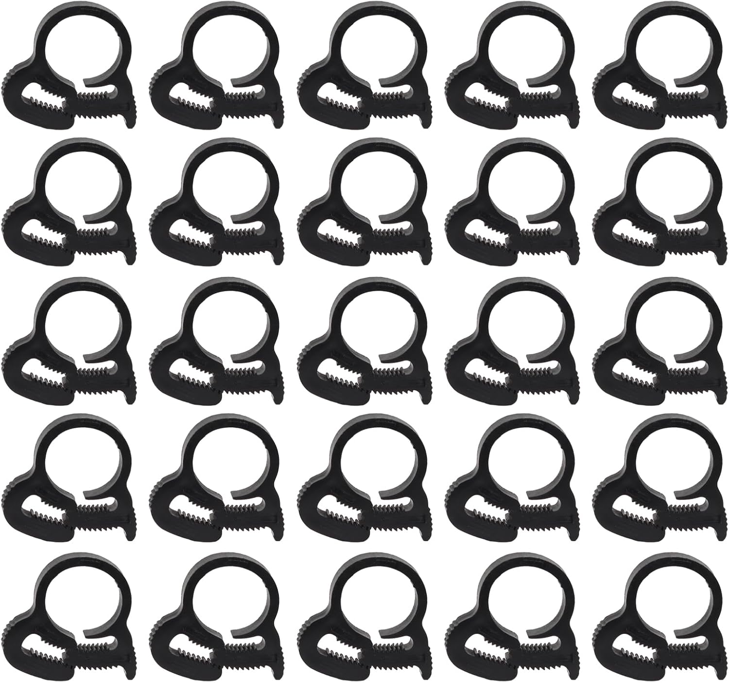 Biaungdo 20 Pack Black Double Gripping Nylon Hose Clamps, 12.3-13.3 mm Heavy Duty Snap Grip Plastic Clamps Adjustable Ratcheting Clamp - Image 7