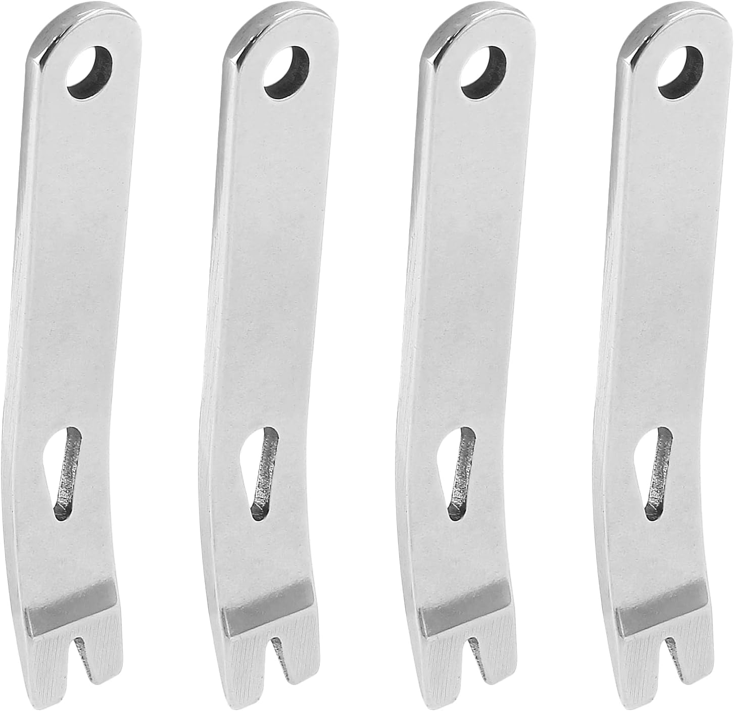 Biaungdo 4 Pcs Mini Crank Crowbar, Stainless Steel Mini EDC Pry Bar Keychain Multi-function Pocket EDC Tools Survival Scraper Opener for Outdoor, Indoors(3 Inch) - Image 1