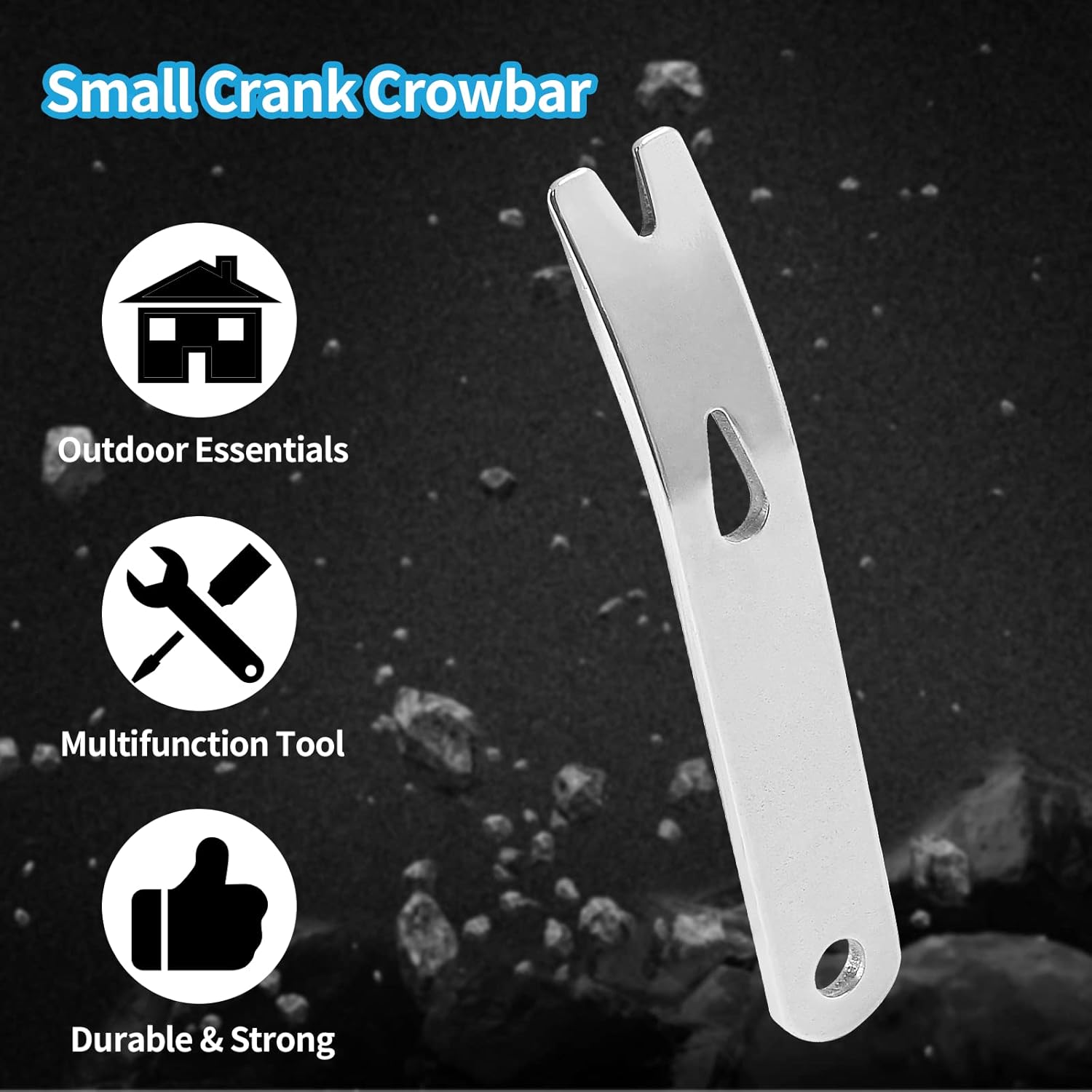 Biaungdo 4 Pcs Mini Crank Crowbar, Stainless Steel Mini EDC Pry Bar Keychain Multi-function Pocket EDC Tools Survival Scraper Opener for Outdoor, Indoors(3 Inch) - Image 2