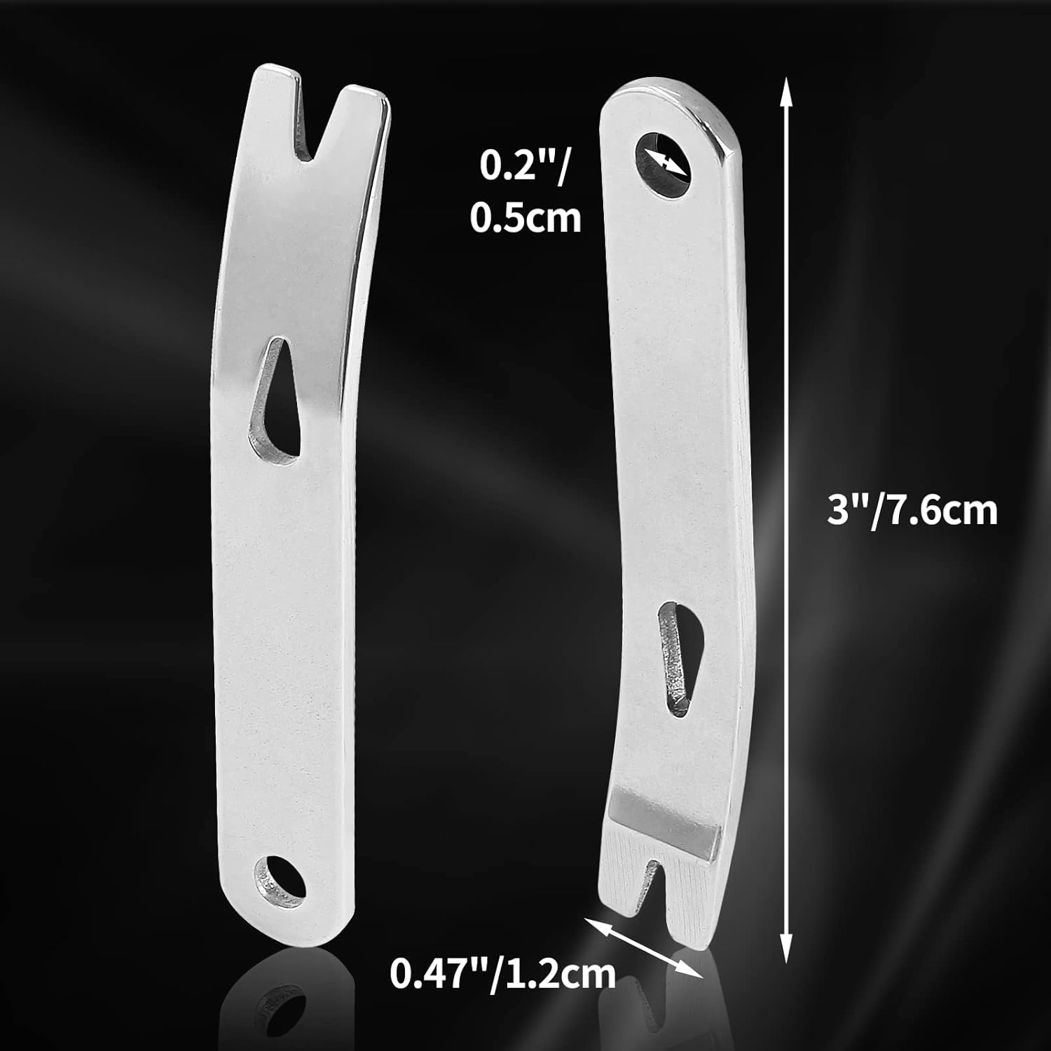 Biaungdo 4 Pcs Mini Crank Crowbar, Stainless Steel Mini EDC Pry Bar Keychain Multi-function Pocket EDC Tools Survival Scraper Opener for Outdoor, Indoors(3 Inch) - Image 4