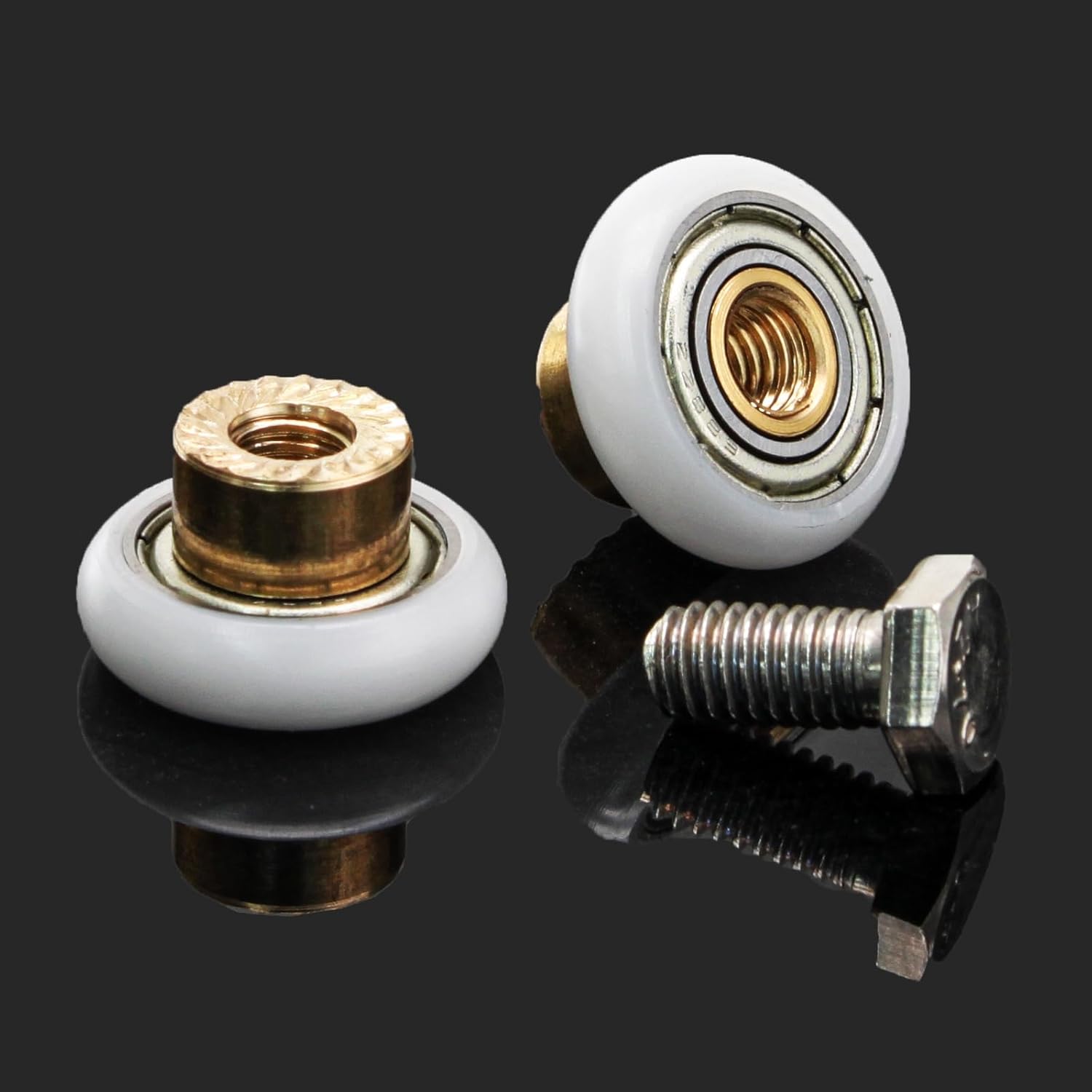 Biaungdo 4 Sets Shower Door Rollers, 19 mm Shower Door Rollers Runners Wheels Replacement Part, Bathroom Glass Door Roller Wheel Sliding Shower Door Runner - Image 3