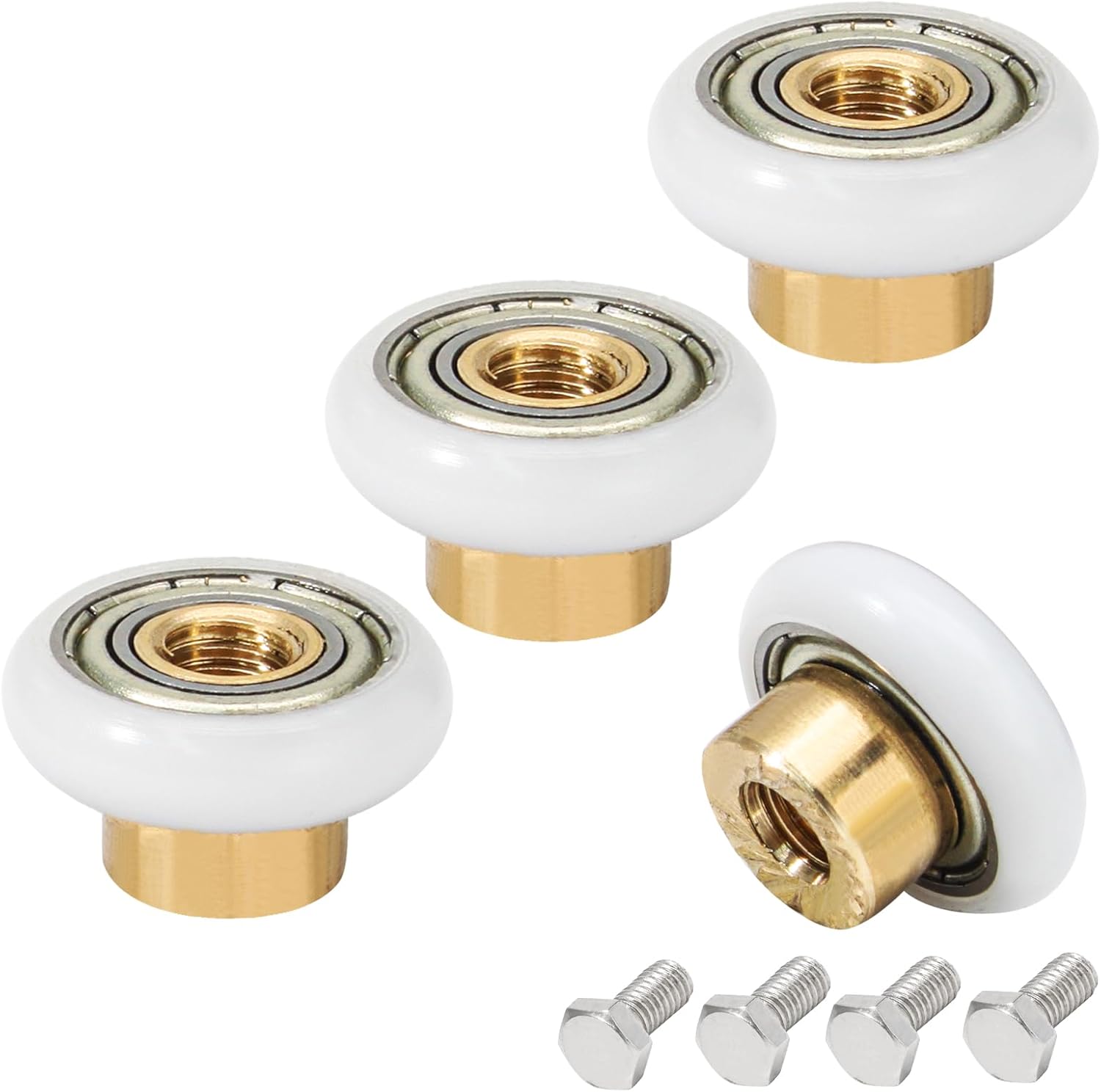 Biaungdo 4 Sets Shower Door Rollers, 19 mm Shower Door Rollers Runners Wheels Replacement Part, Bathroom Glass Door Roller Wheel Sliding Shower Door Runner - Image 7