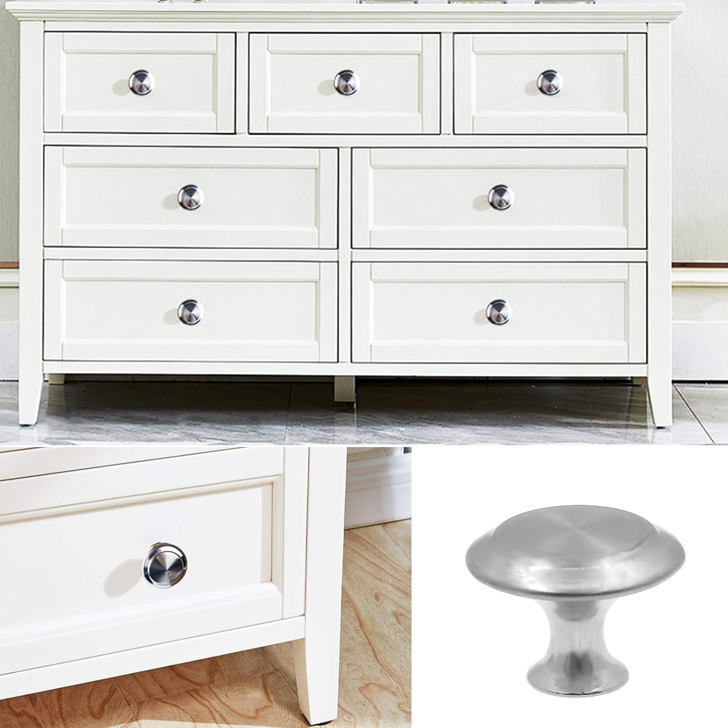 Biaungdo 15 Pack 1Inch Flat Black Kitchen Cabinet Knobs Drawer Dresser Handles Knobs, Round Drawer Handles - Image 6