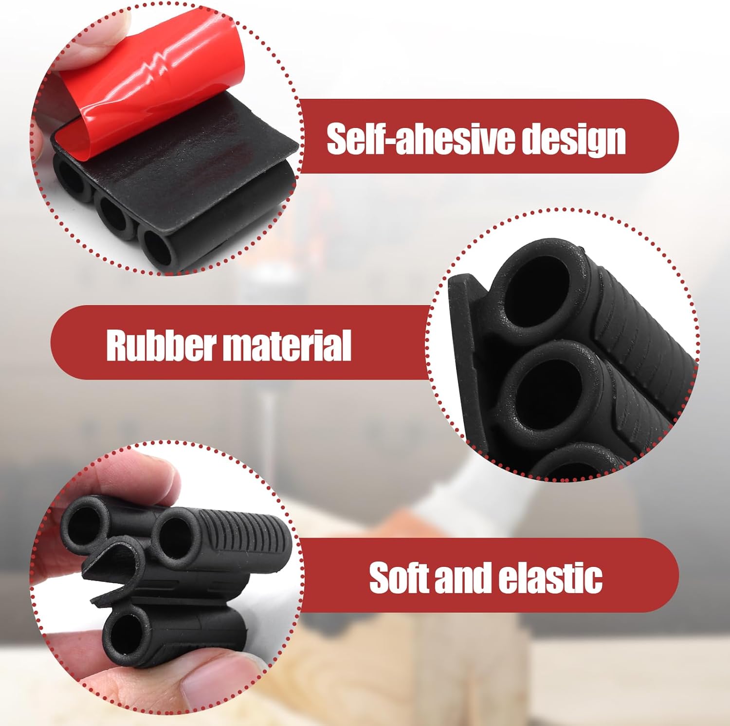 Biaungdo Drill Bit Holder, 3 Pack Adhesive Drill Bit Sleeve Organizer, High Strength Bit Holder for Impact Drivers and Drill, Hold 6 Driver Bits on the Side of Power Drill - Image 4