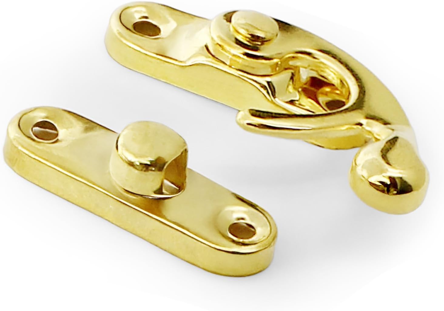Biaungdo 5pcs Gold Vintage Style Swing Bag Clasp Closure Lock Latch for Furniture Wooden Box Jewelry Case Silver Tone with Mounting Screw & Screwdriver, 33 x 29 mm - Image 4
