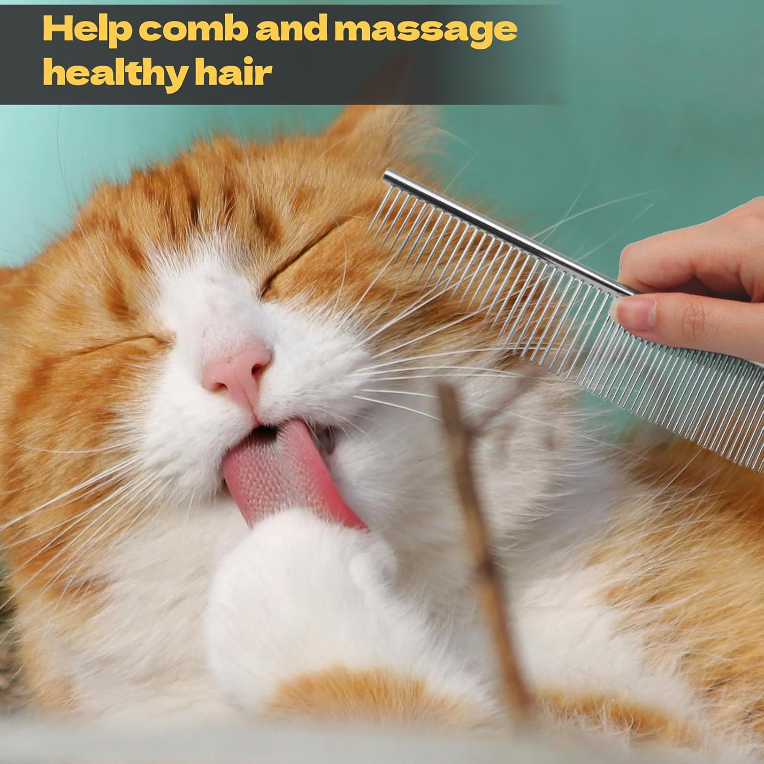 Biaungdo 3 Pcs Dog Grooming Combs Set, Metal Dog Comb for Removing Tangles and Knot, Cat Brush Grooming Tool for Long Haired Pets(7.48 x 1.65 inch & 7.4 x 1.3 inch & 6.5 x 1.14 inch) - Image 6