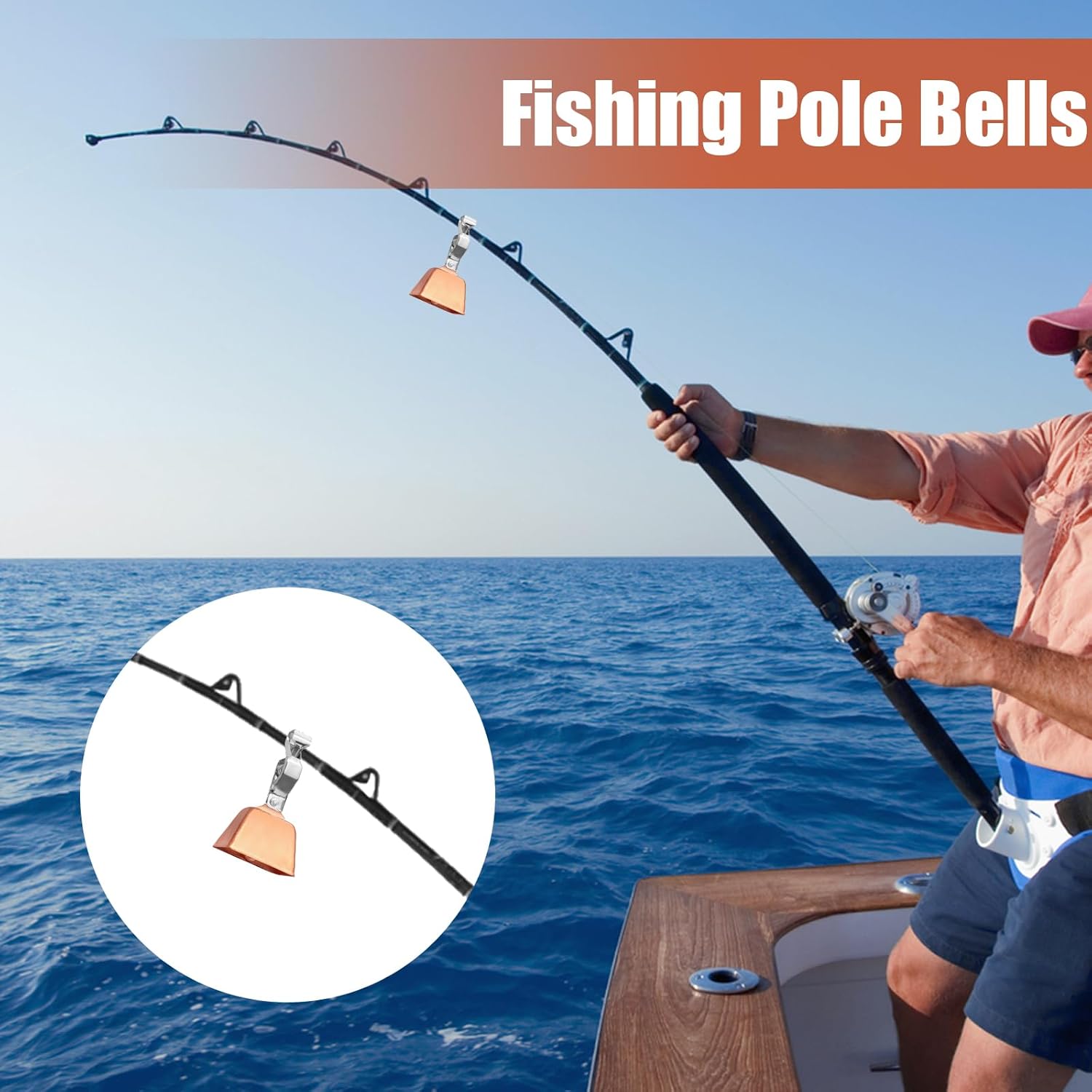 Biaungdo 20 Pcs Fishing Bells for Rods, Fishing Pole Catfish Bells with Clamp Clip on Poles, Metal Catfishing Equipment Rings Ice Accessories for Angling Rod Tips - Image 5