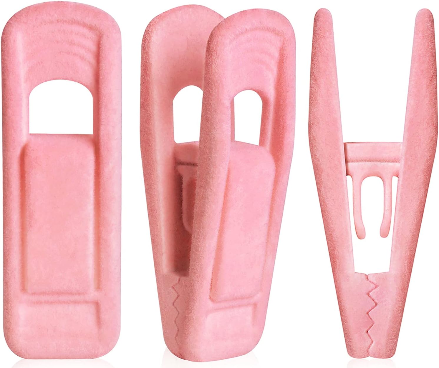 Brush Pink Velvet Hangers Clips 20 PCS, Premium Velvet Clips for Thin Velvet Hanger, Non Slip Strong Finger Clips Perfect for Suit Skirt Pant Clothes Velvet Hangers - Image 1